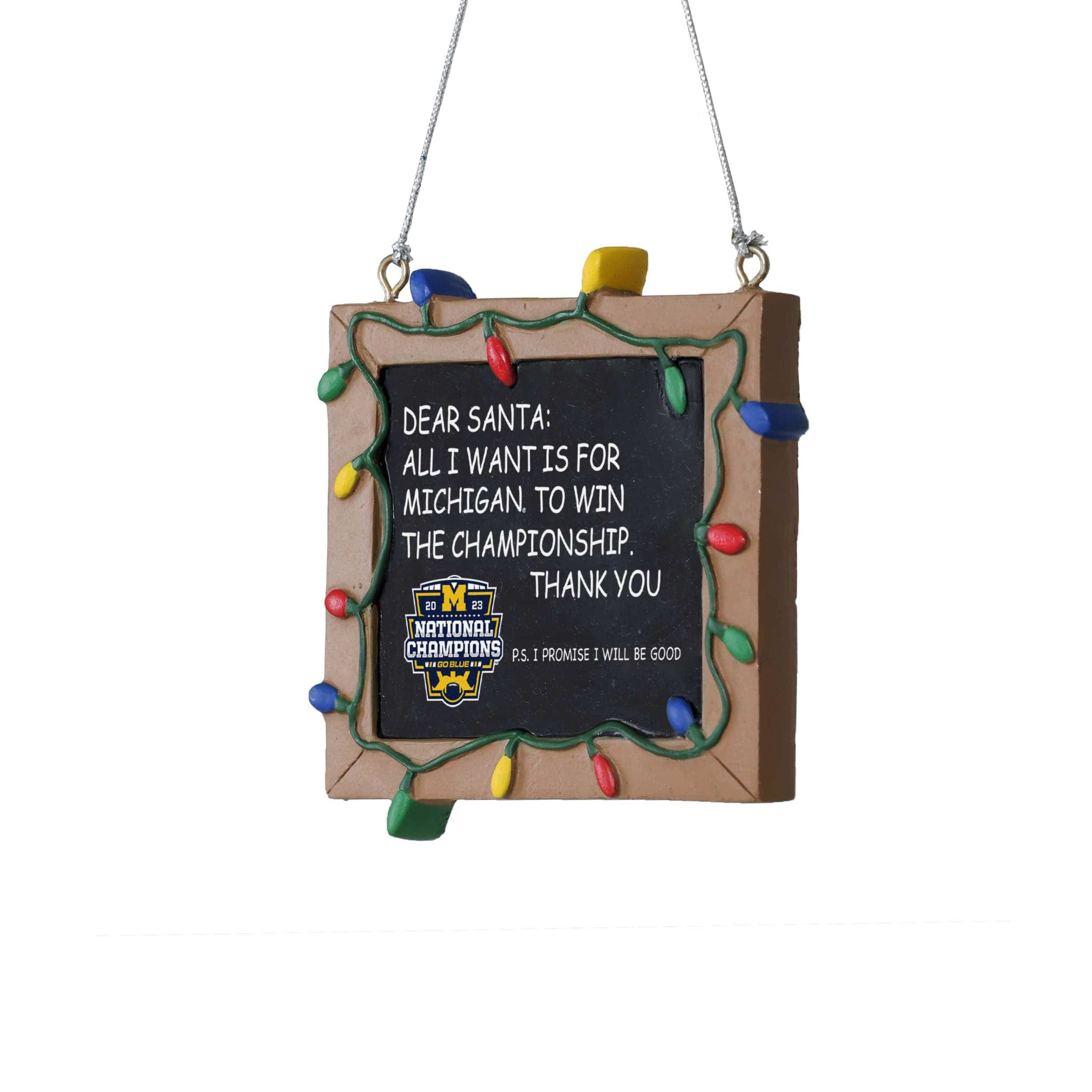 Michigan Wolverines NCAA 2023 Football National Champions Chalkboard Sign Ornament - Image 2