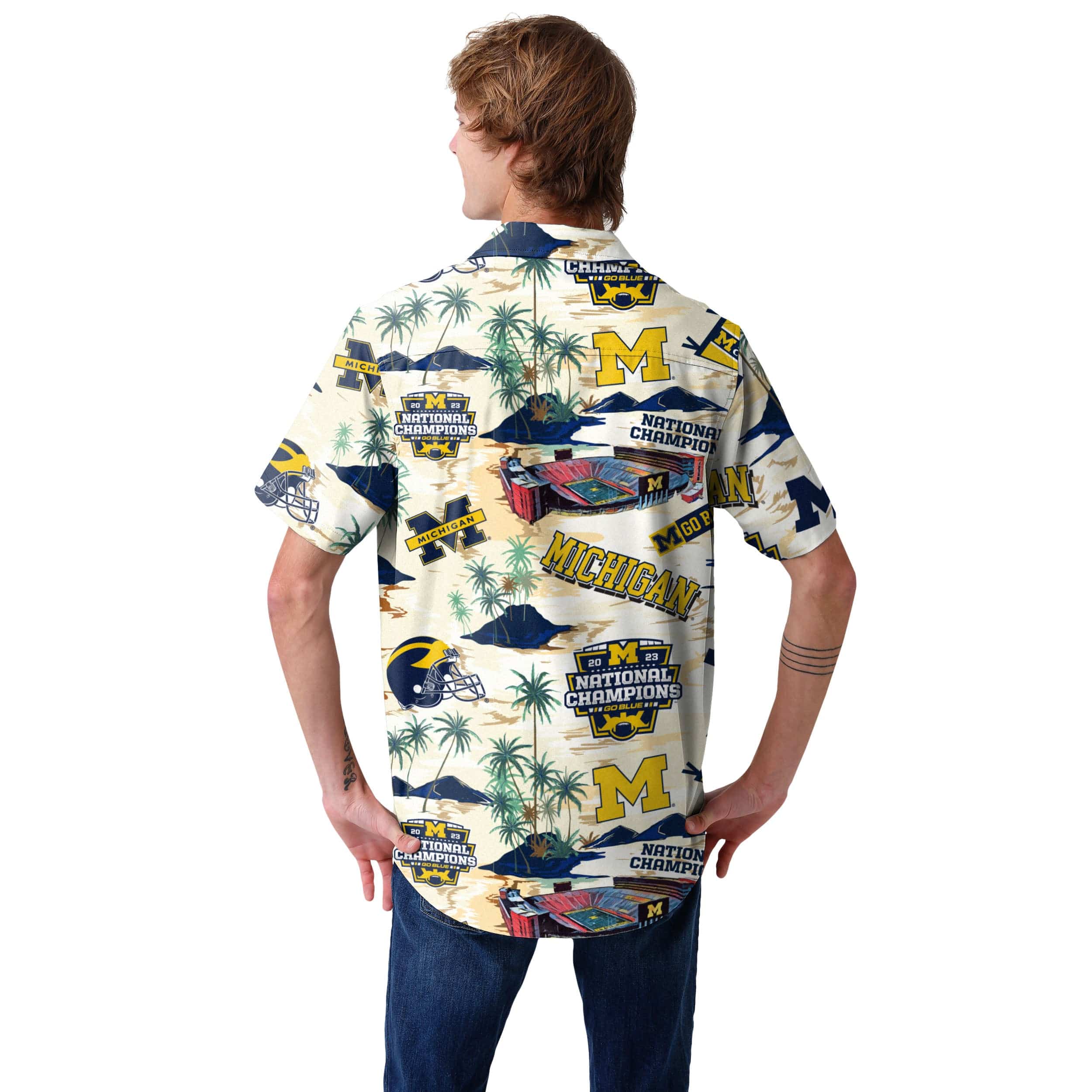 Michigan Wolverines NCAA 2023 Football National Champions Floral Button Up Shirt - Image 2