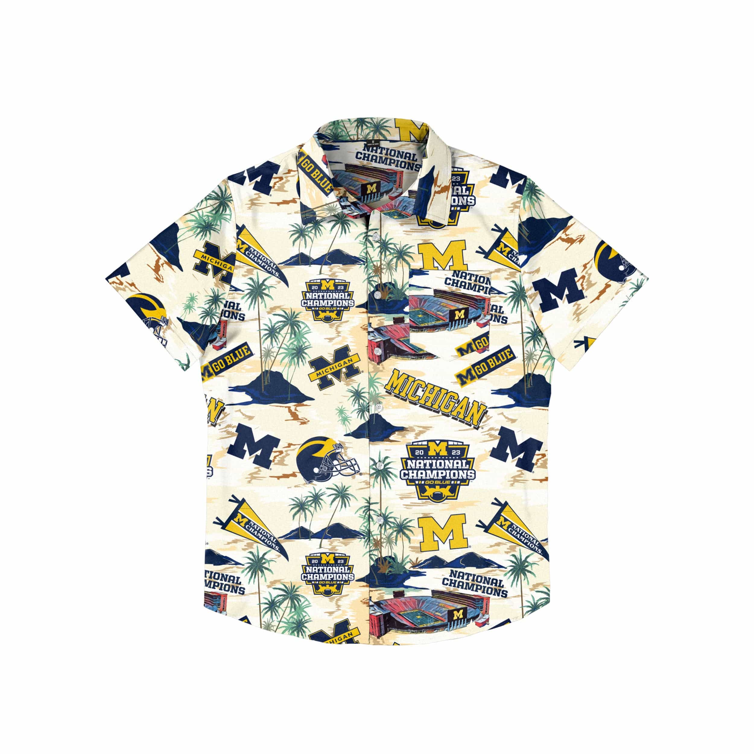 Michigan Wolverines NCAA 2023 Football National Champions Floral Button Up Shirt - Image 3