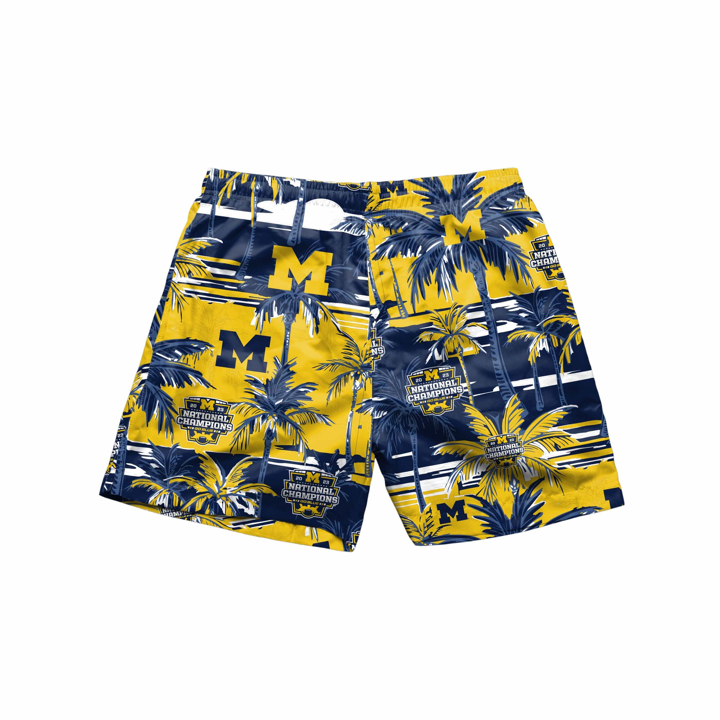 Michigan Wolverines NCAA 2023 Football National Champions Floral Swimming Trunks - Image 3