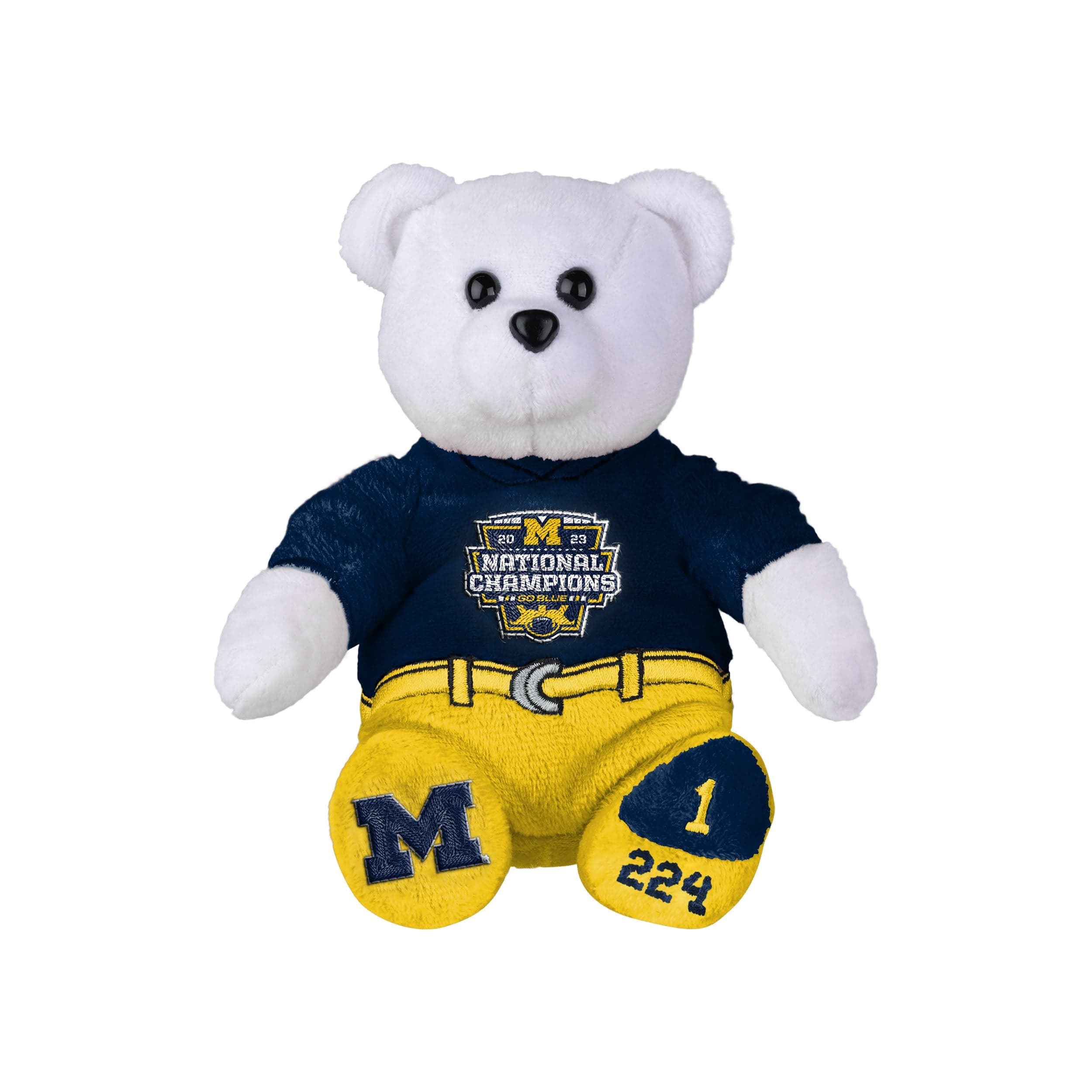 Michigan Wolverines NCAA 2023 Football National Champions Team Beans Embroidered Bear - Image 3