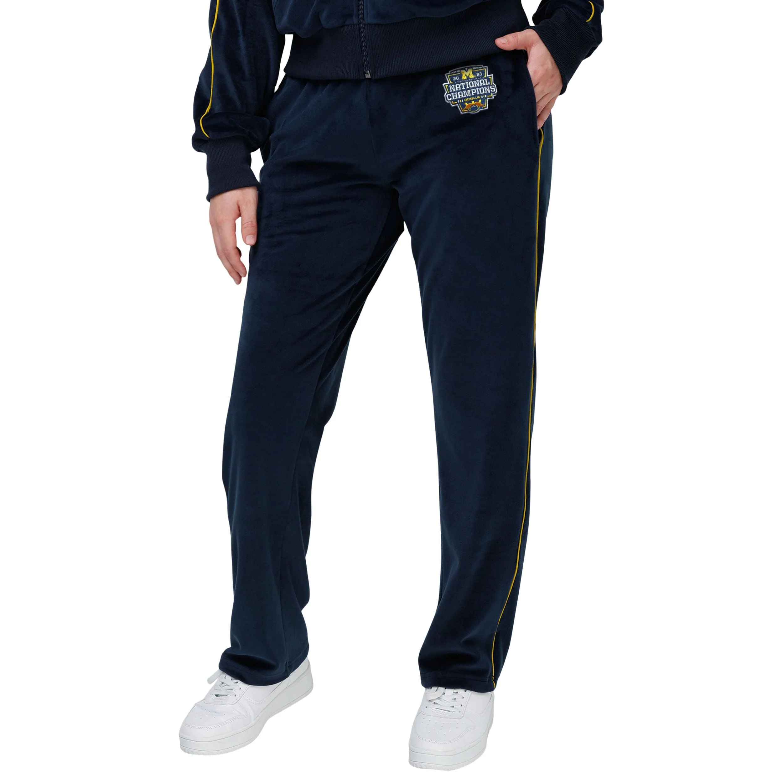Michigan Wolverines NCAA 2023 Football National Champions Womens Velour Pants