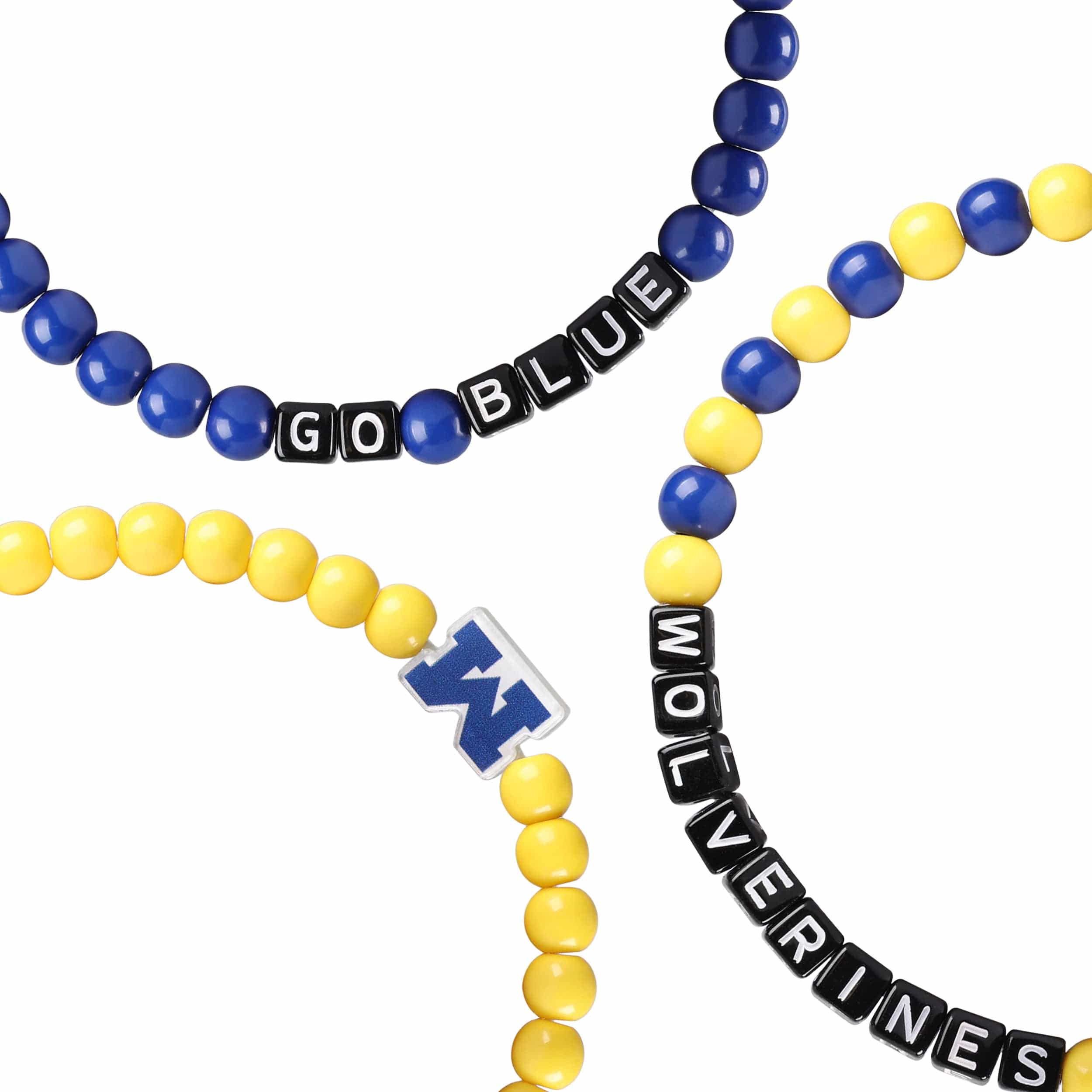 Michigan Wolverines NCAA 3 Pack Beaded Friendship Bracelet - Image 2