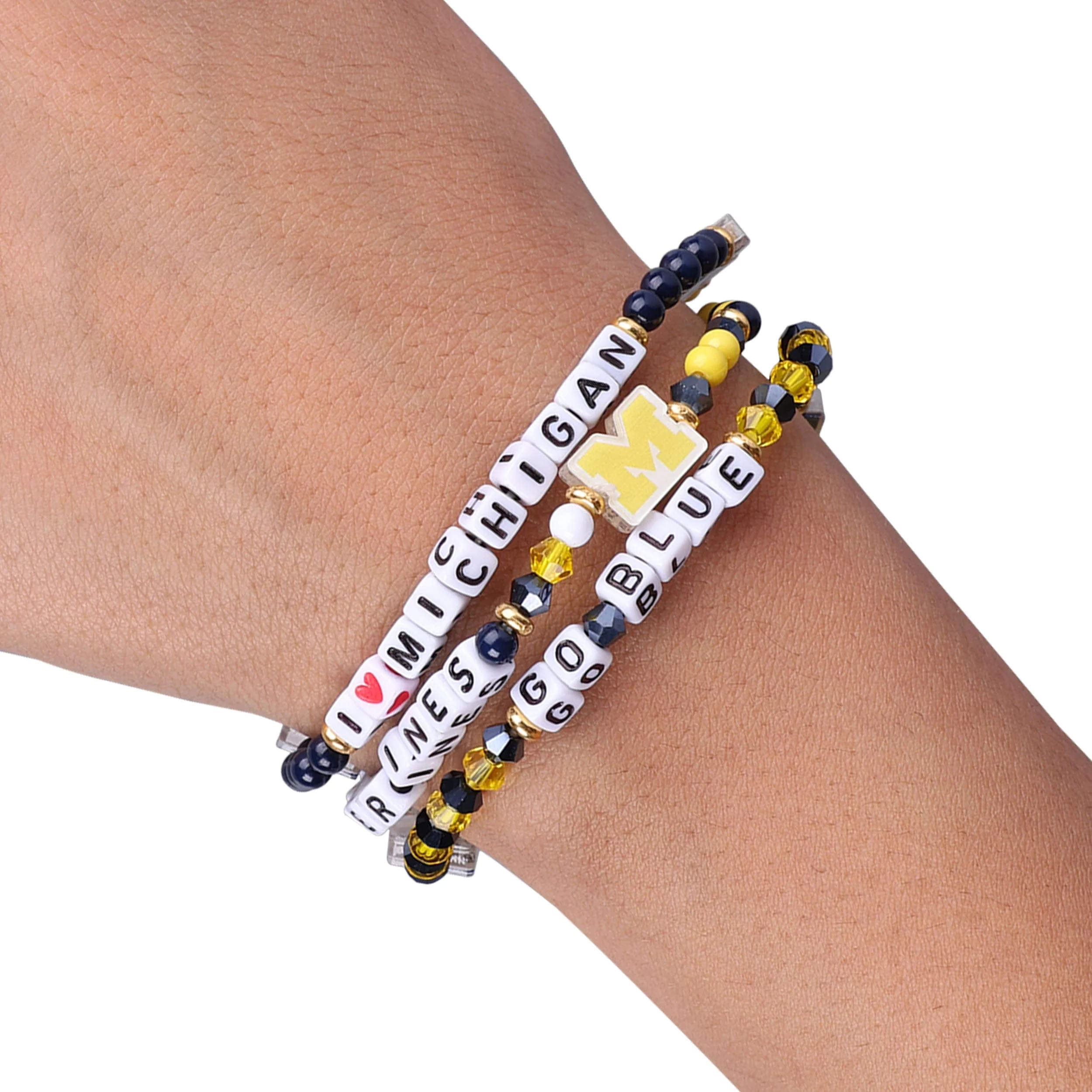 Michigan Wolverines NCAA 3 Pack Friendship Bracelet - Image 4