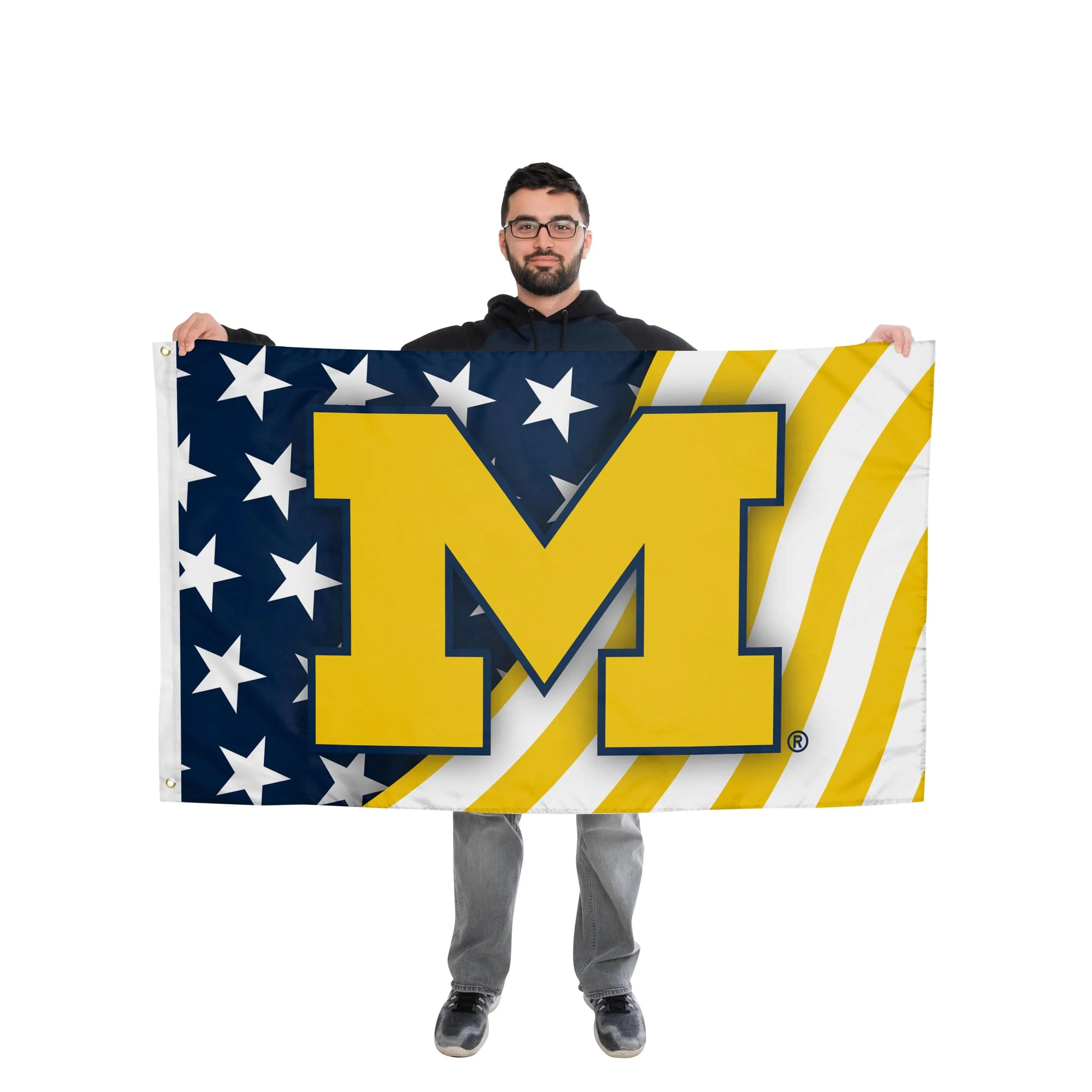 Michigan Wolverines NCAA Americana Horizontal Flag - Image 2
