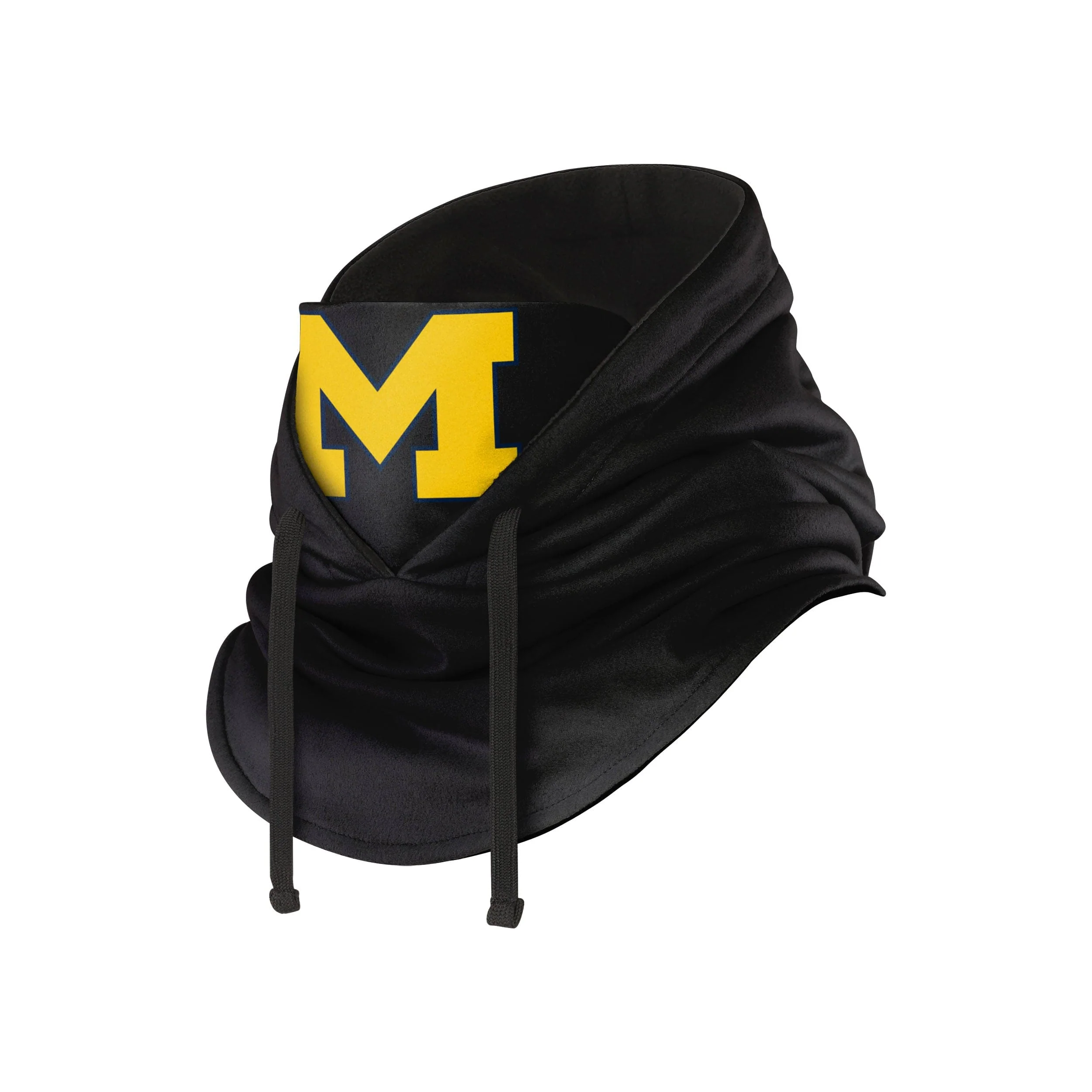 Michigan Wolverines NCAA Black Drawstring Hooded Gaiter - Image 2