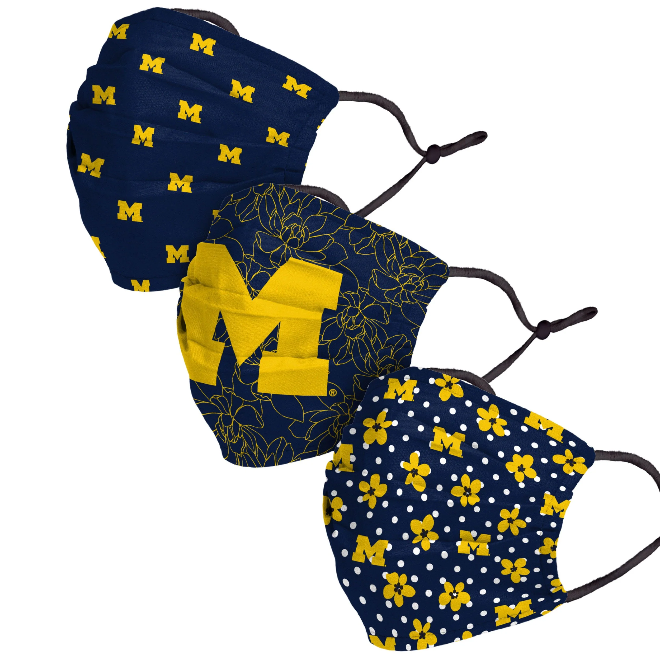 Michigan Wolverines NCAA Gameday Gardener 3 Pack Face Cover - Image 2
