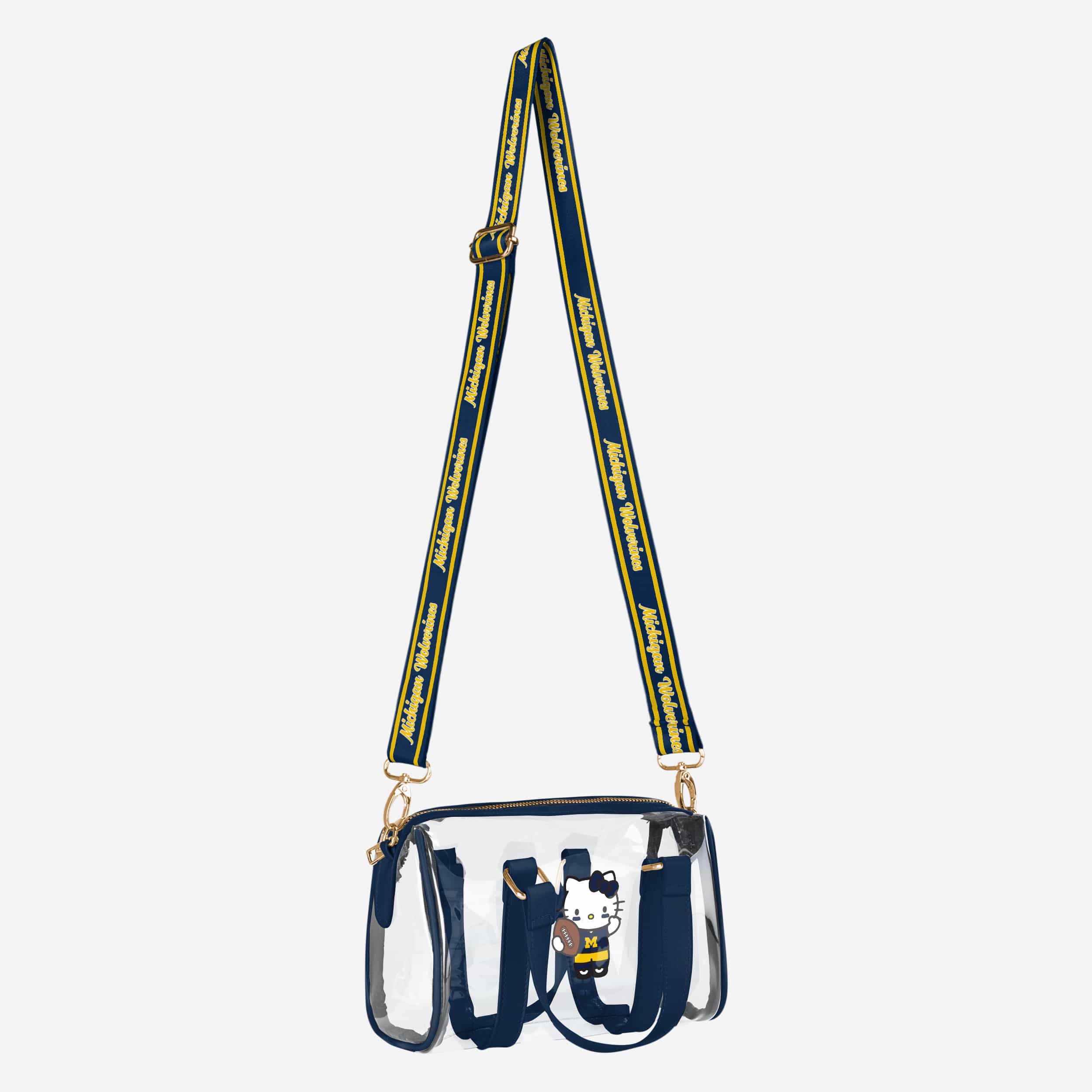 Michigan Wolverines NCAA Hello Kitty® Clear Barrel Bag (PREORDER - SHIPS MID JULY) - Image 2