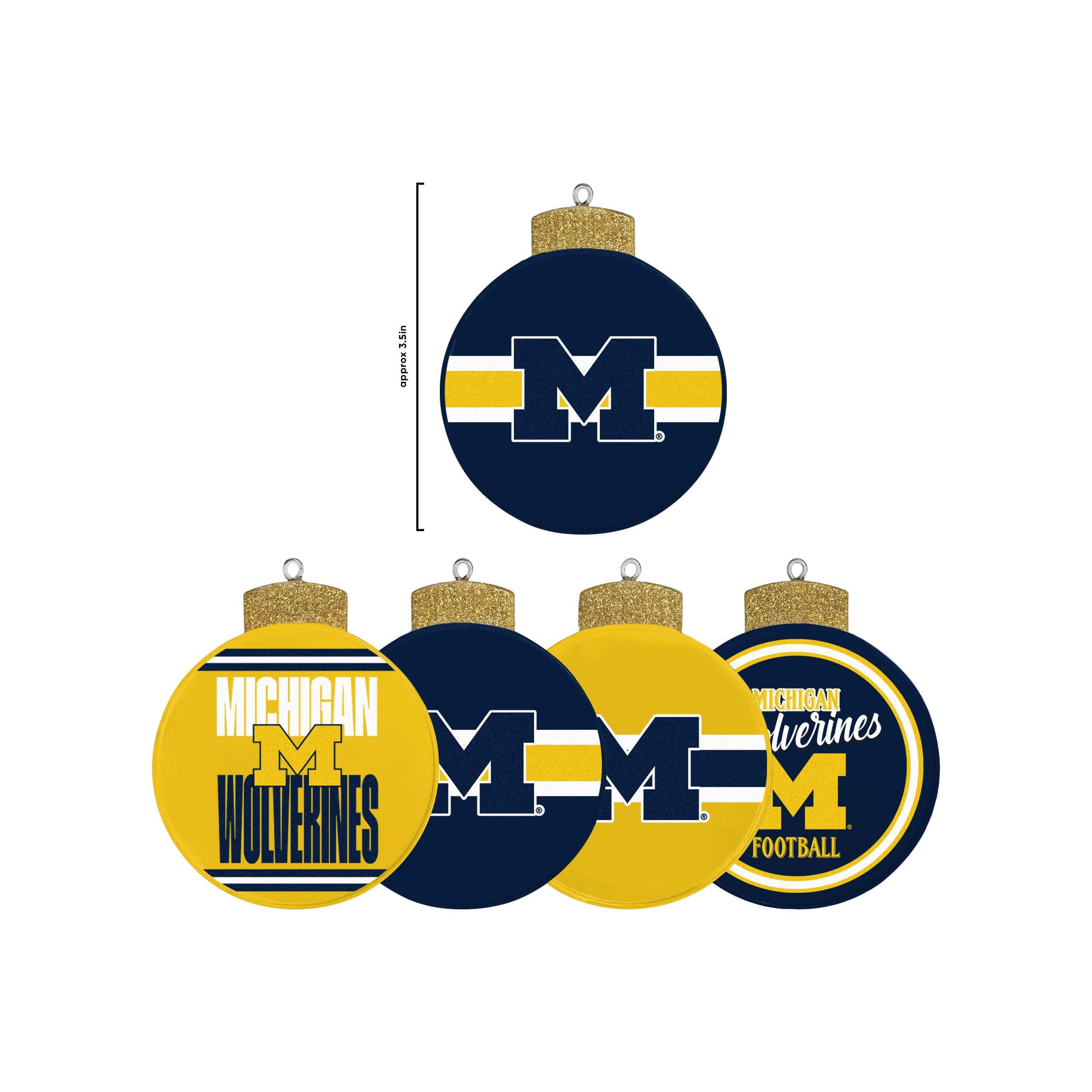 Michigan Wolverines NCAA Holiday 5 Pack Coaster Set - Image 5