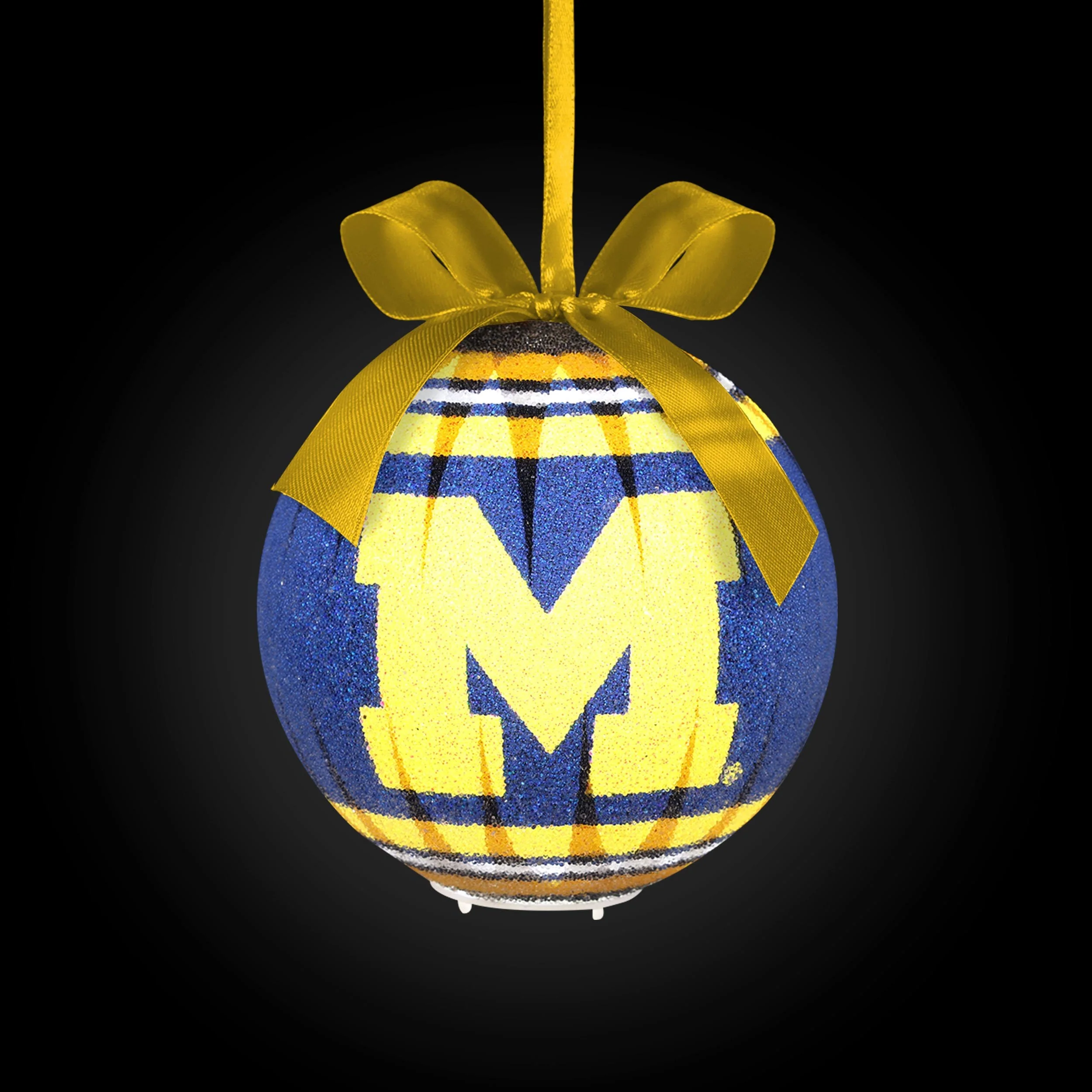 Michigan Wolverines NCAA LED Shatterproof Ball Ornament - Image 2