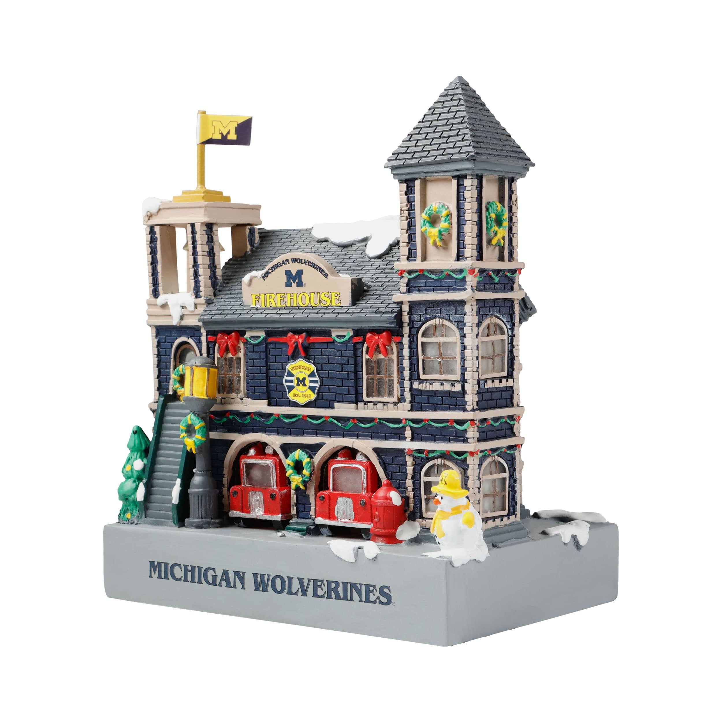 Michigan Wolverines NCAA Light Up Resin Team Firehouse - Image 4