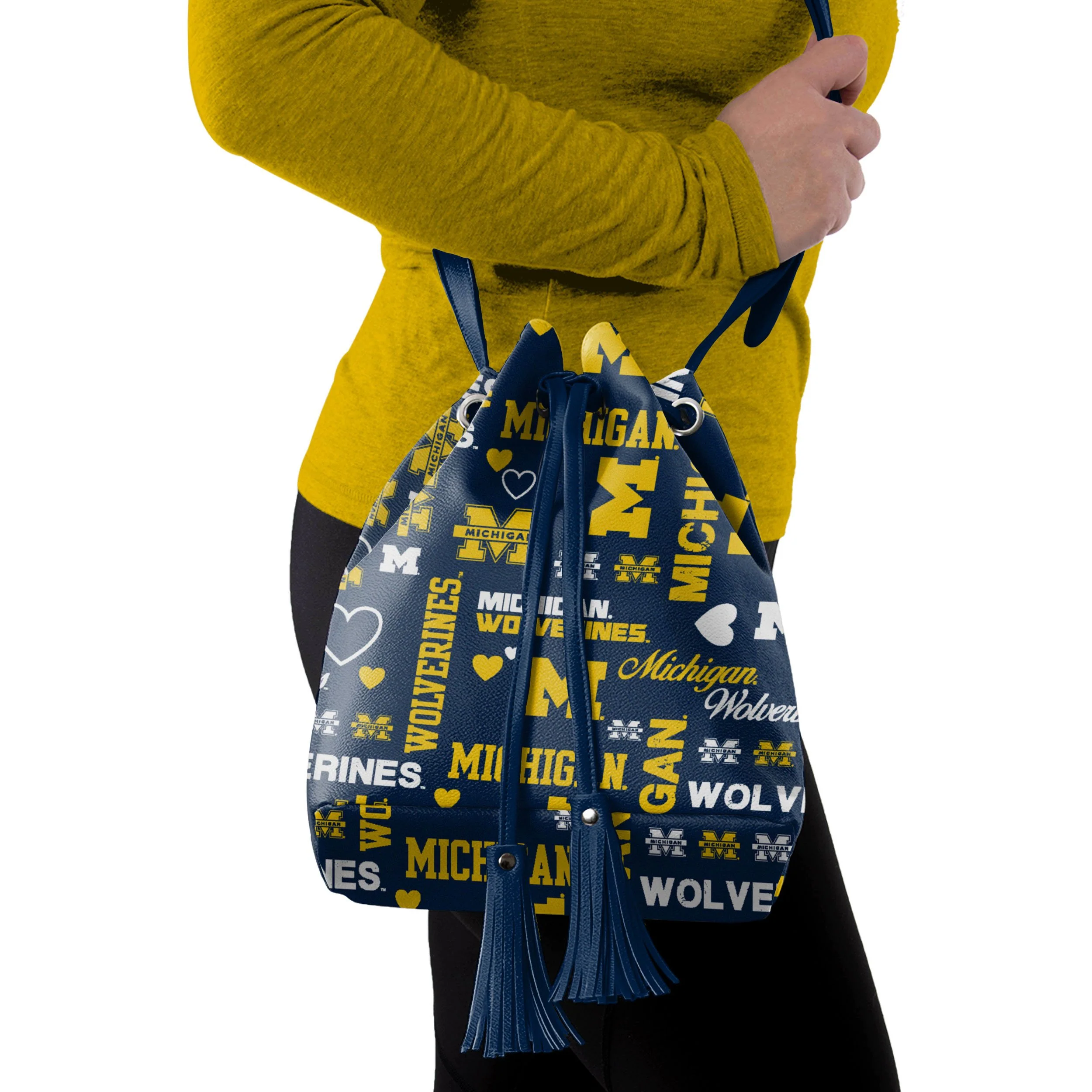 Michigan Wolverines NCAA Logo Love Cinch Purse - Image 2