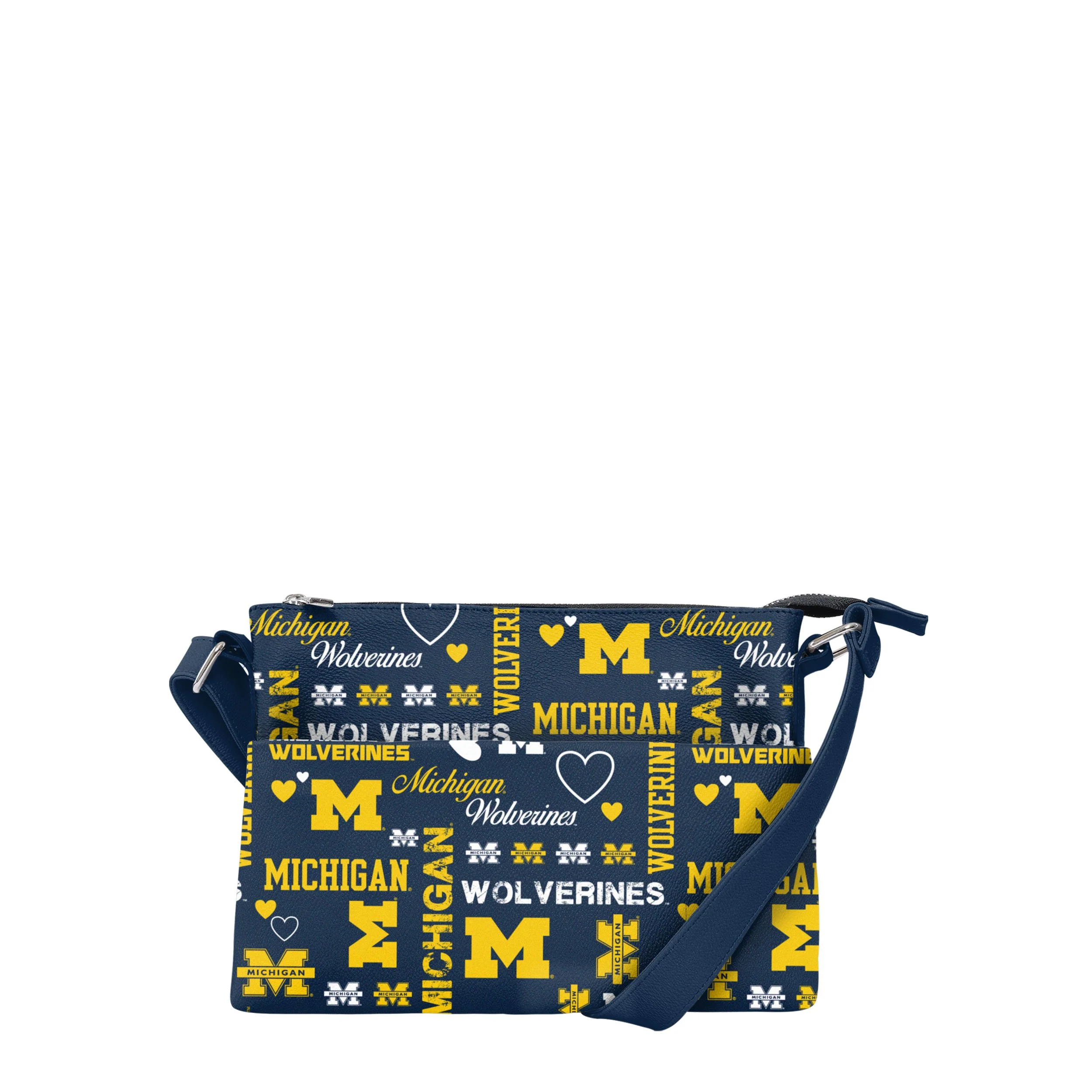 Michigan Wolverines NCAA Logo Love Crossbody Purse