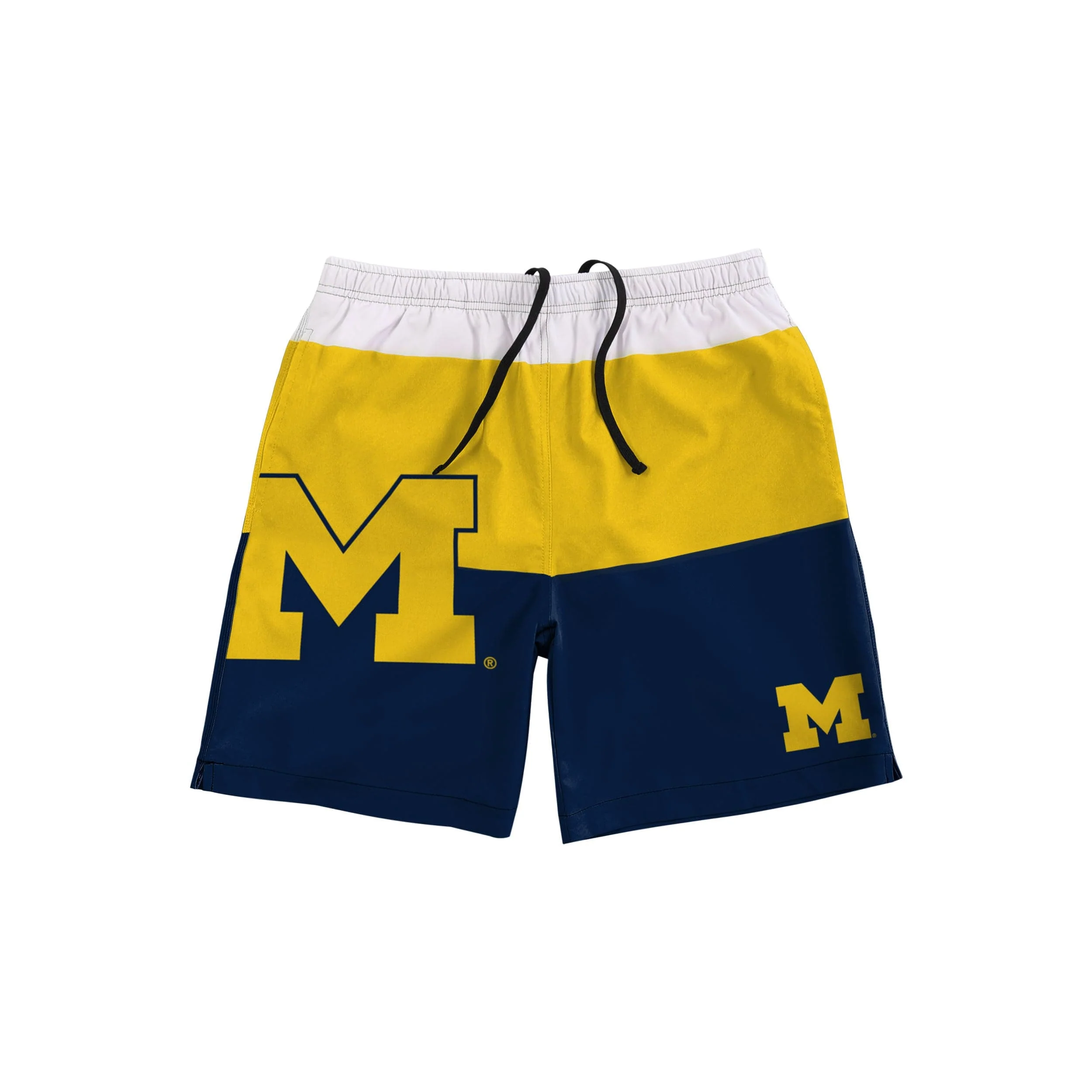 Michigan Wolverines NCAA Mens 3 Stripe Big Logo Swimming Trunks - Image 4