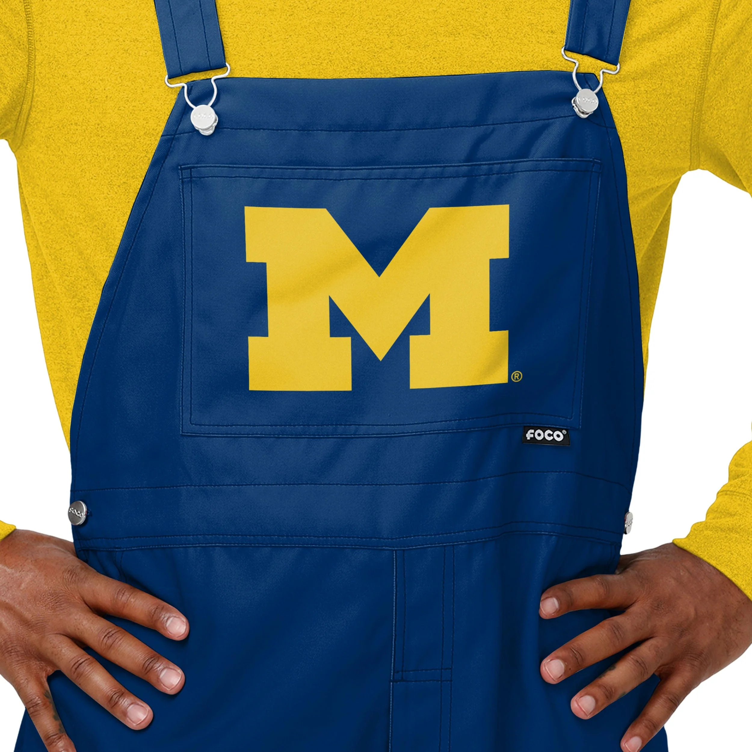 Michigan Wolverines NCAA Mens Big Logo Bib Overalls - Image 4