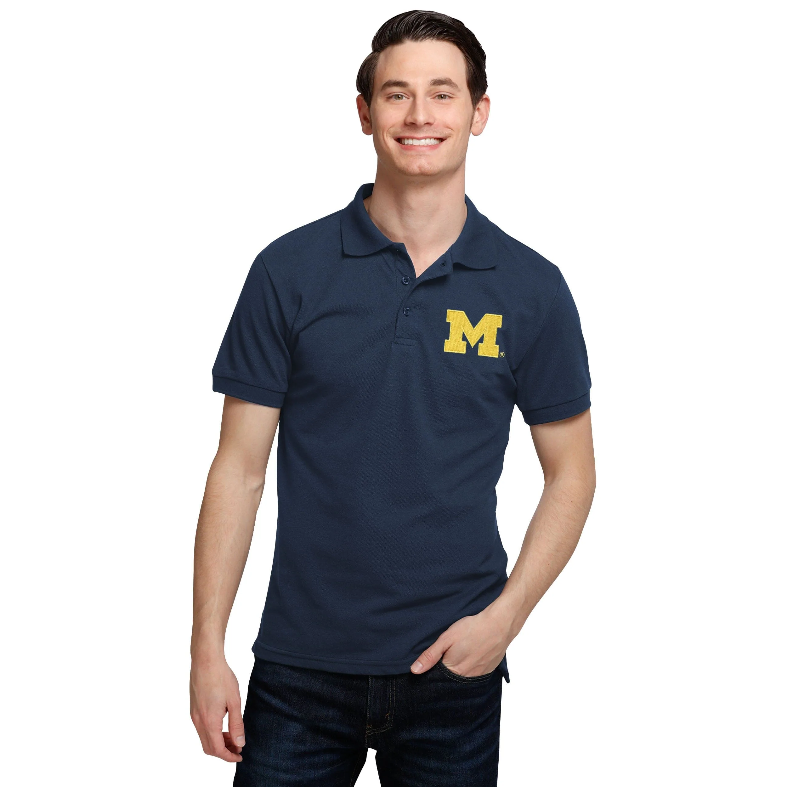 Michigan Wolverines NCAA Mens Casual Color Polo - Image 3