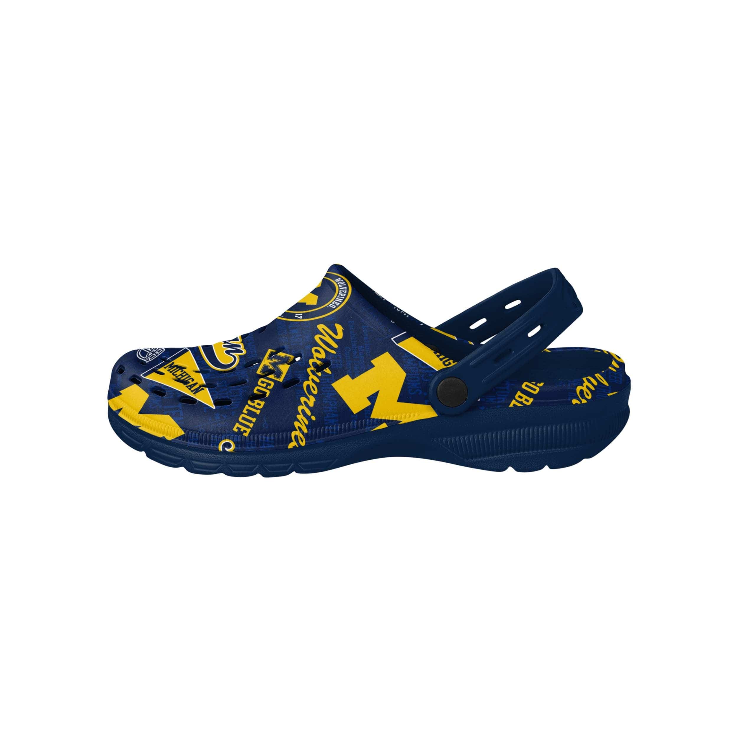 Michigan Wolverines NCAA Mens Historic Print Clog With Strap - Image 2