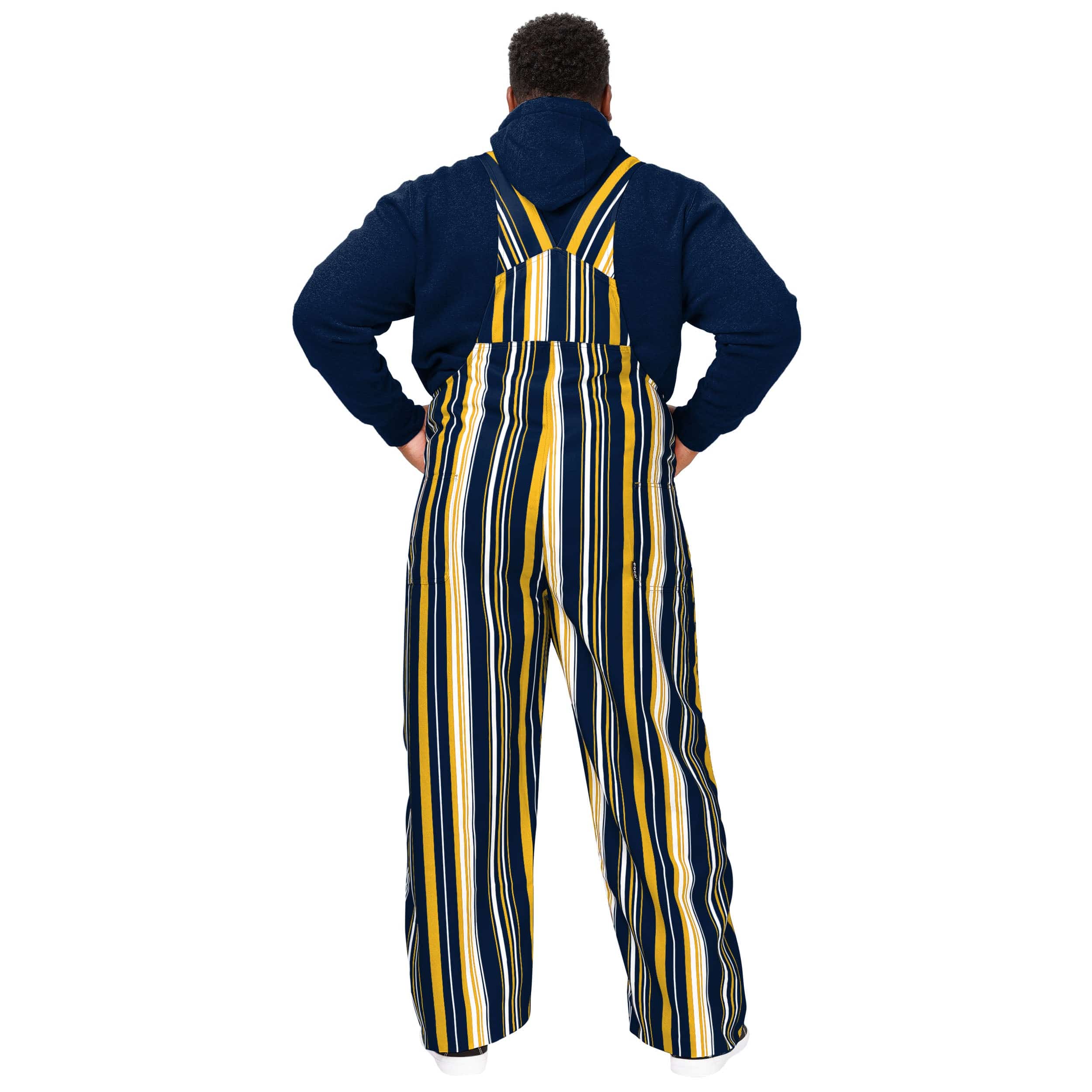Michigan Wolverines NCAA Mens Hyper Stripe Bib Overalls - Image 2