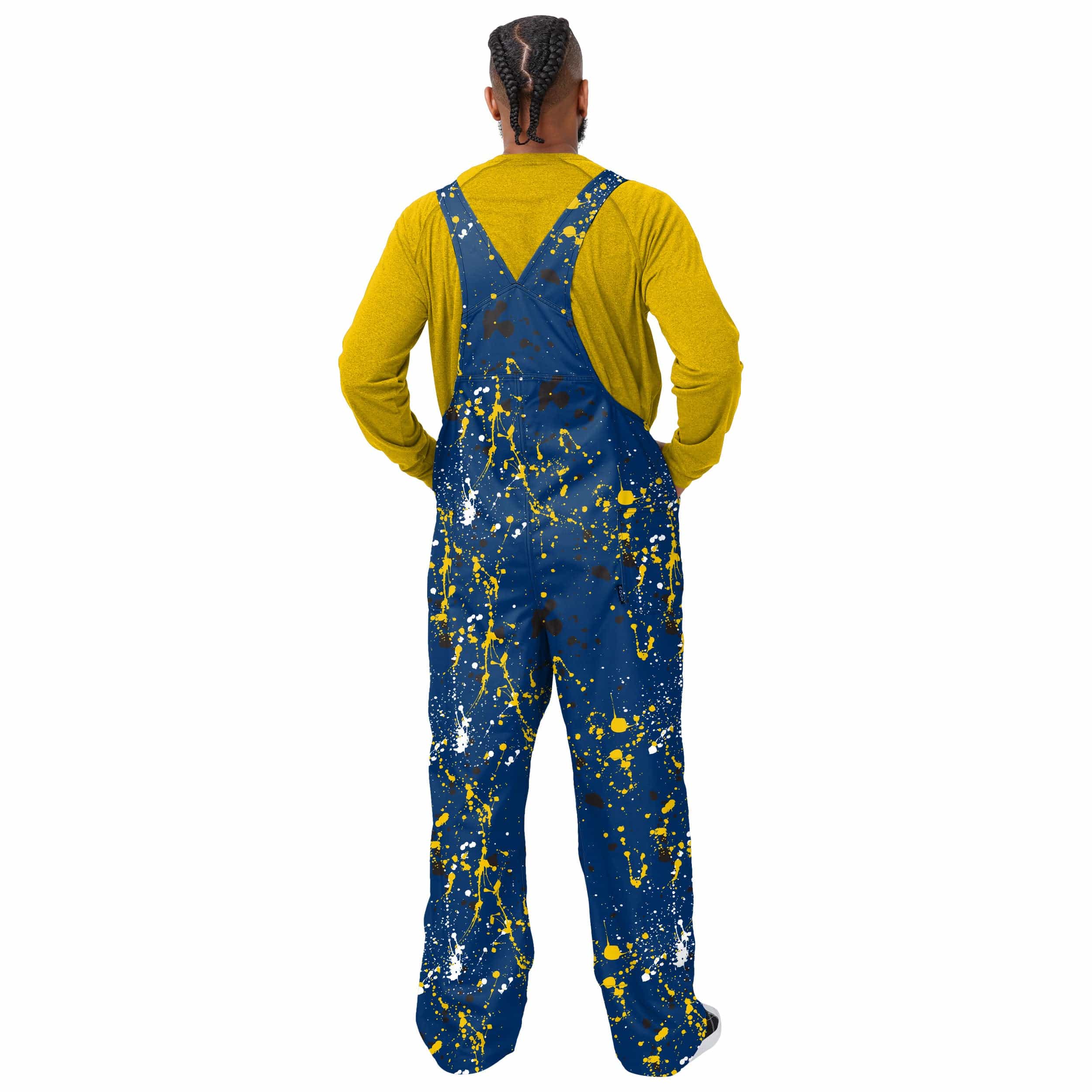 Michigan Wolverines NCAA Mens Paint Splatter Bib Overalls - Image 2