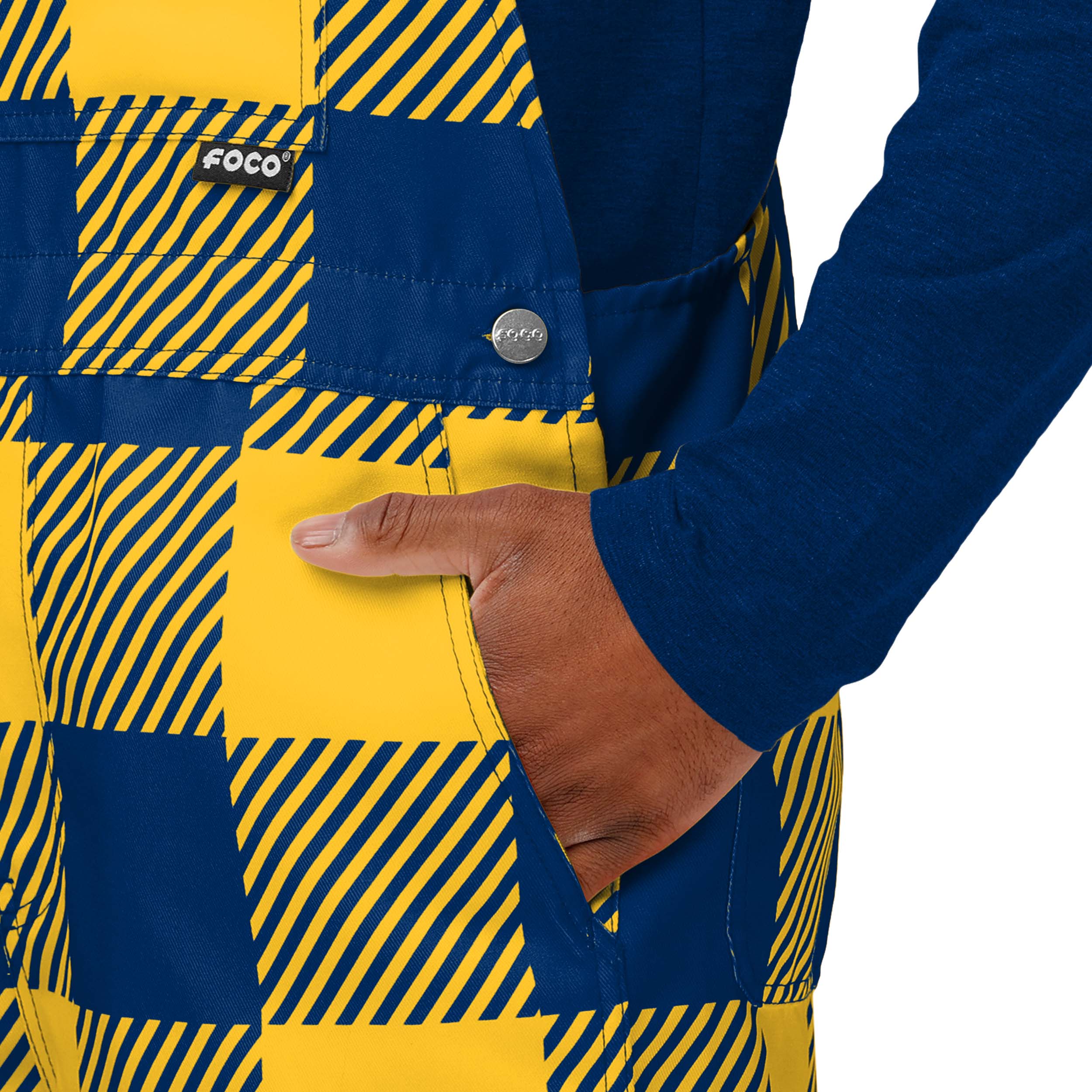 Michigan Wolverines NCAA Mens Plaid Bib Shortalls - Image 5