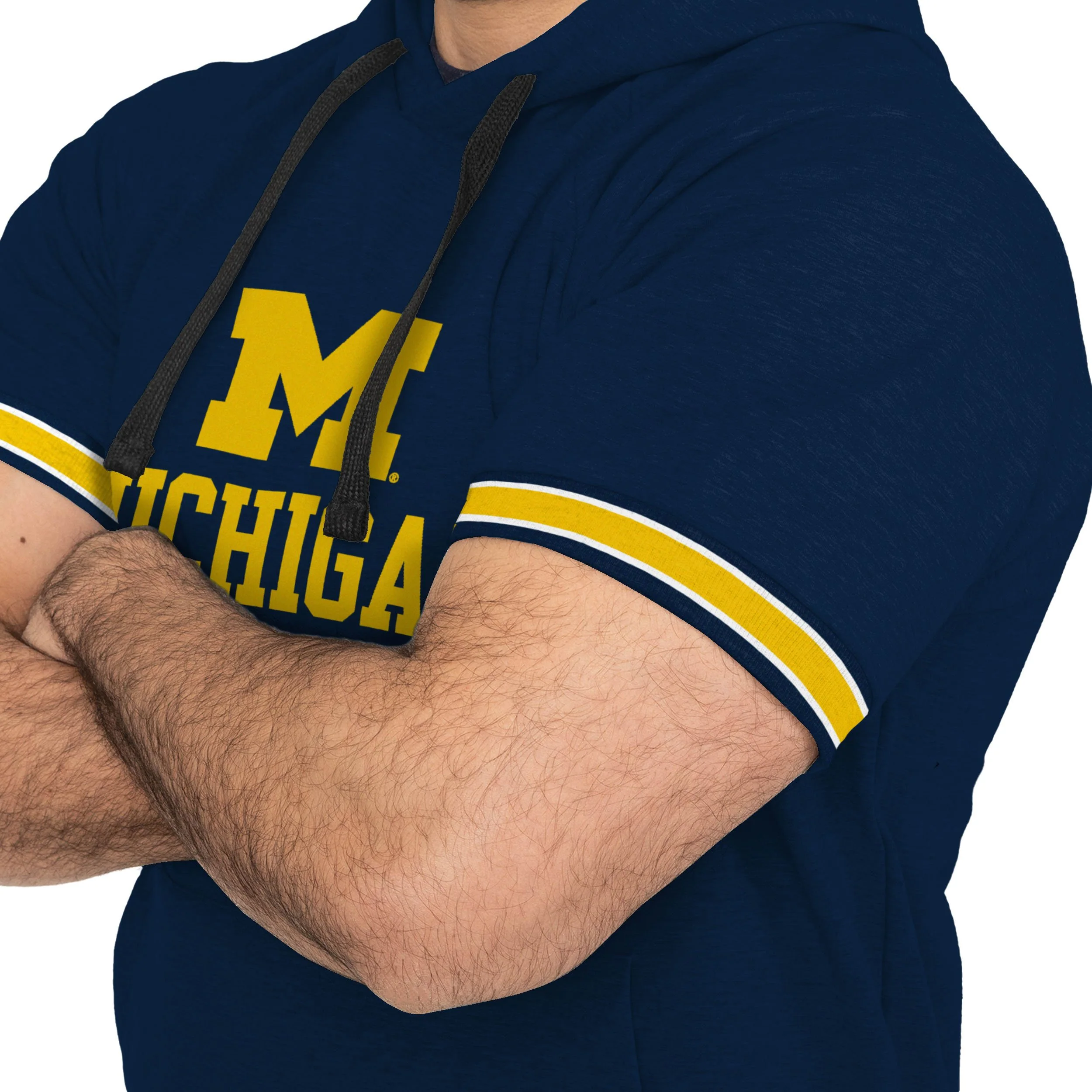 Michigan Wolverines NCAA Mens Short Sleeve Hoodie - Image 3