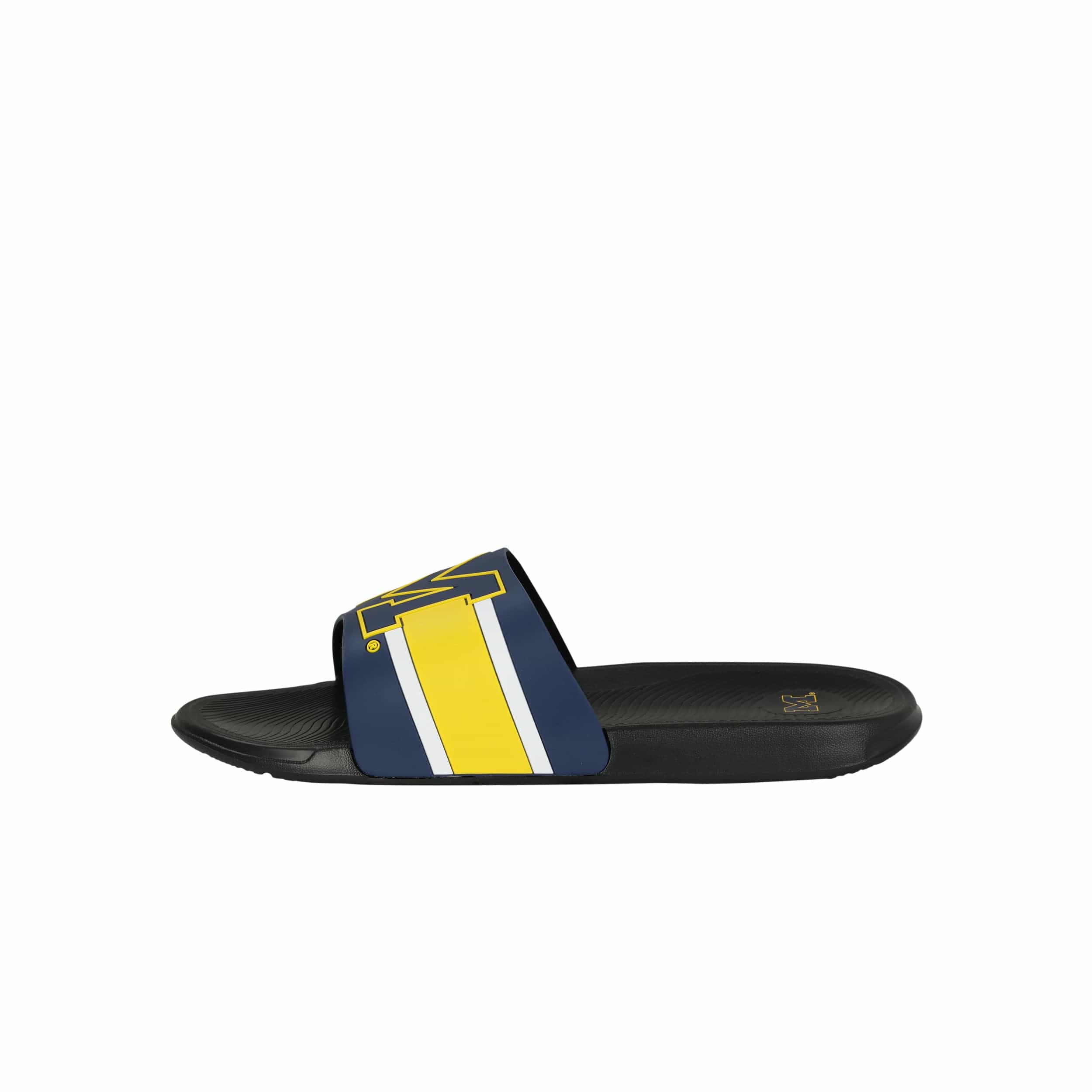 Michigan Wolverines NCAA Mens Striped Big Logo Raised Slide - Image 4