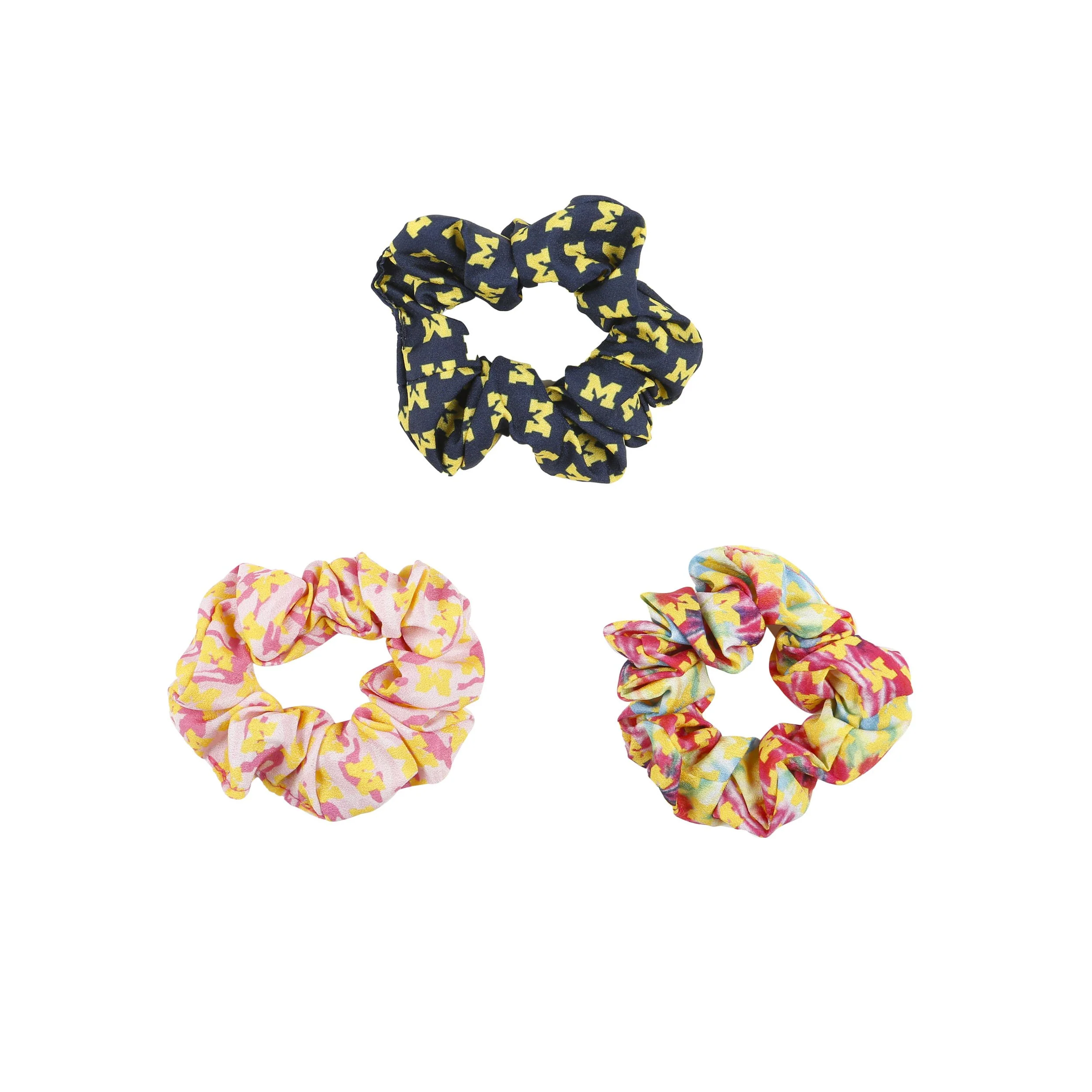 Michigan Wolverines NCAA Mini Print 3 Pack Scrunchies