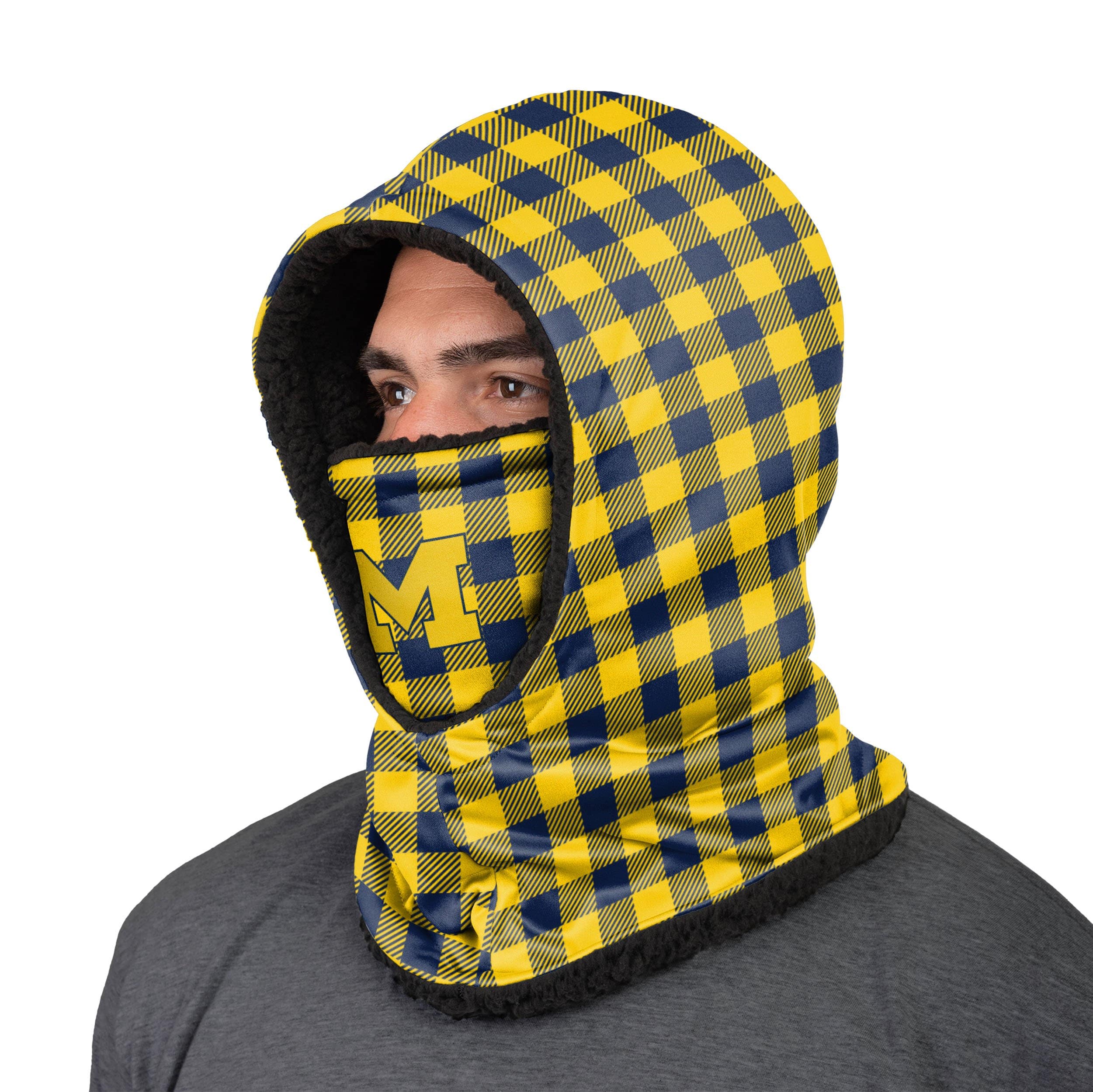Michigan Wolverines NCAA Plaid Hooded Gaiter - Image 2