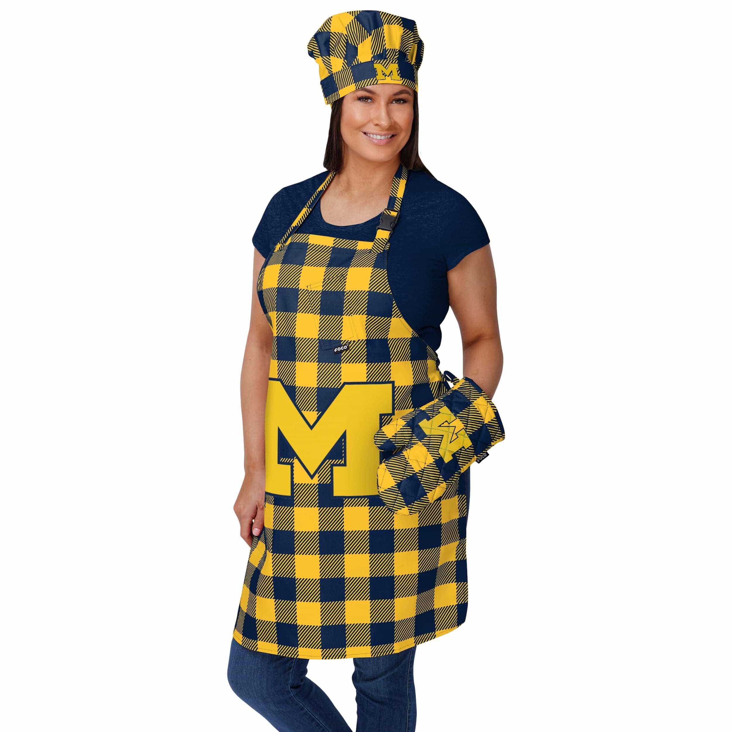 Michigan Wolverines NCAA Plaid Oven Mitt - Image 2
