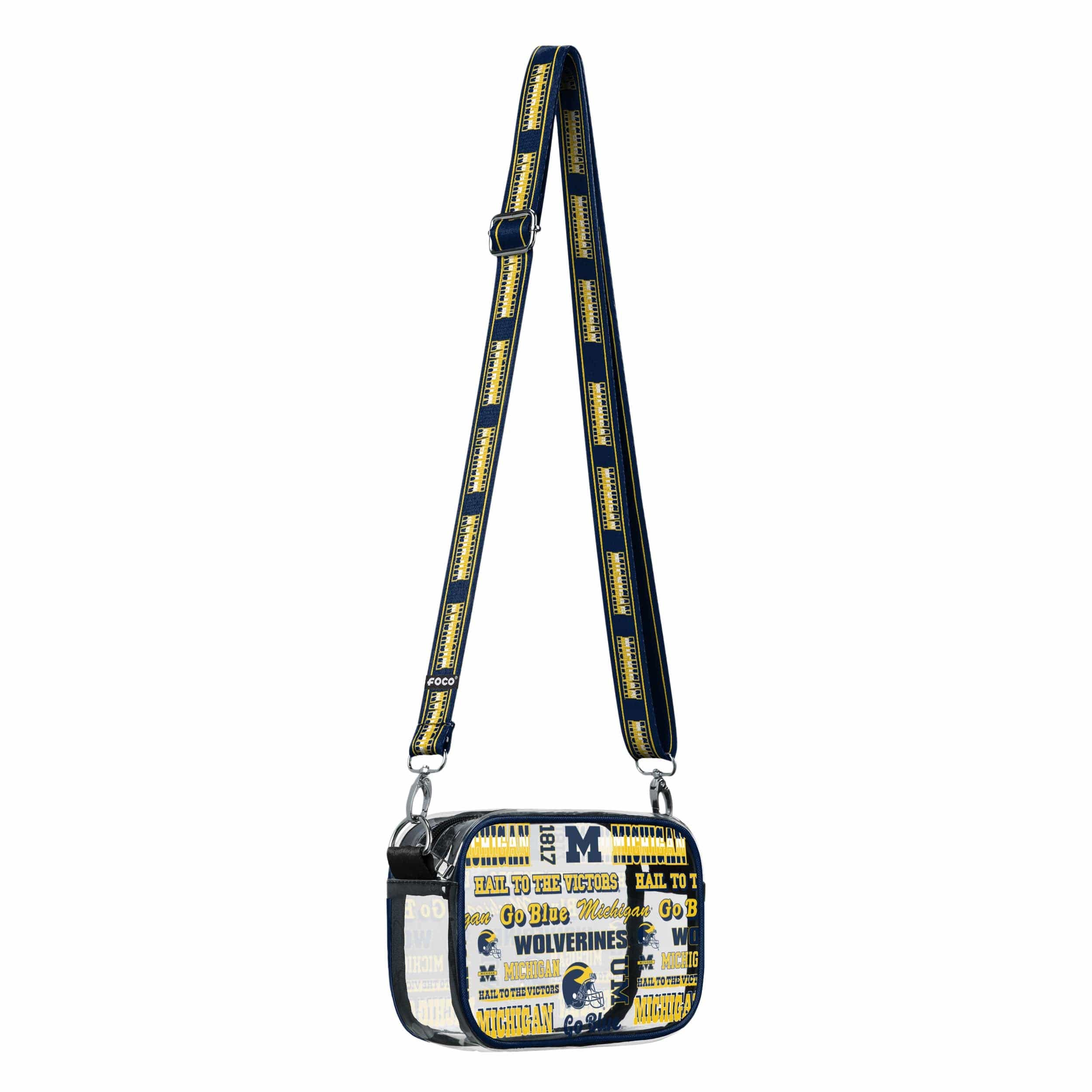 Michigan Wolverines NCAA Repeat Retro Print Clear Crossbody Bag - Image 2