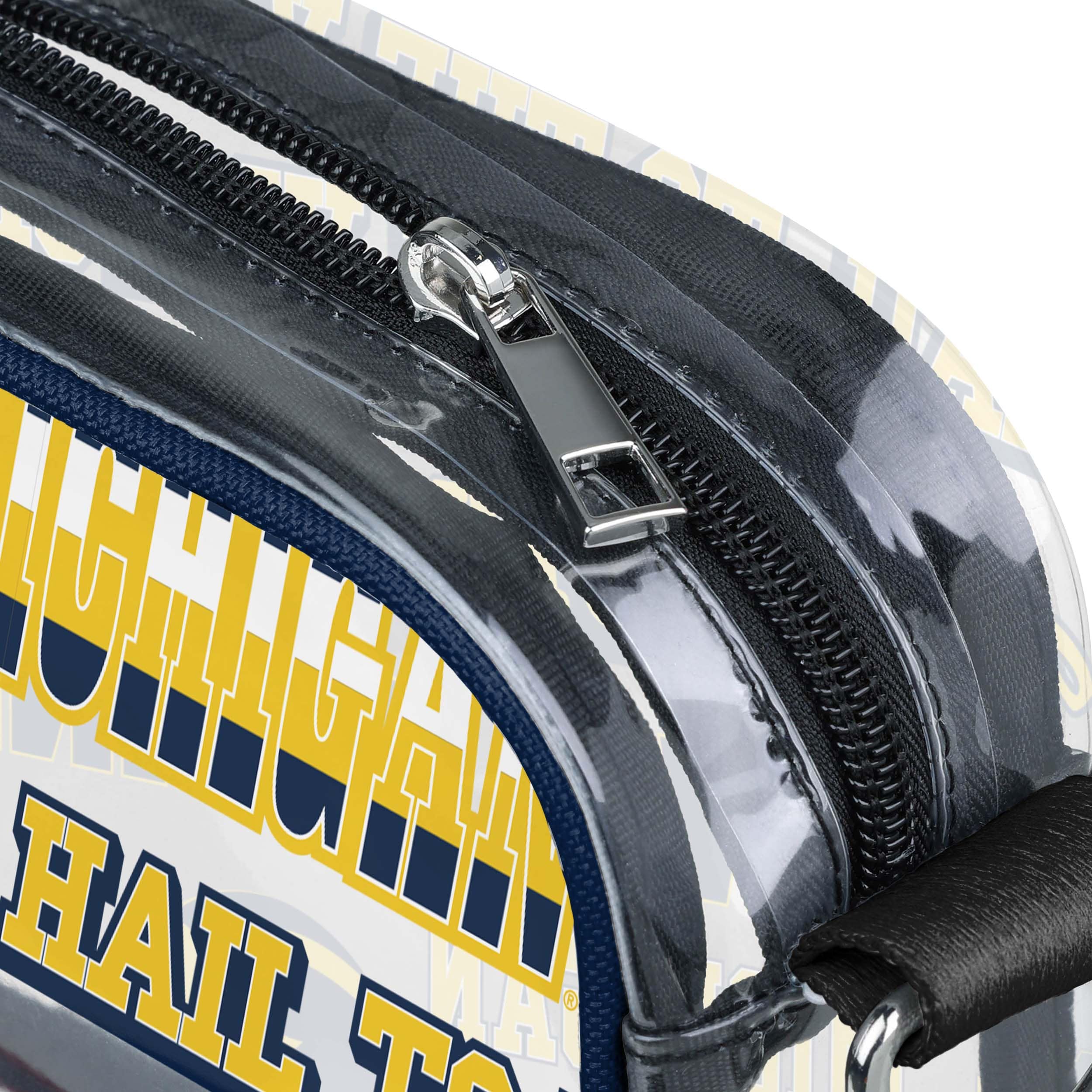 Michigan Wolverines NCAA Repeat Retro Print Clear Crossbody Bag - Image 4
