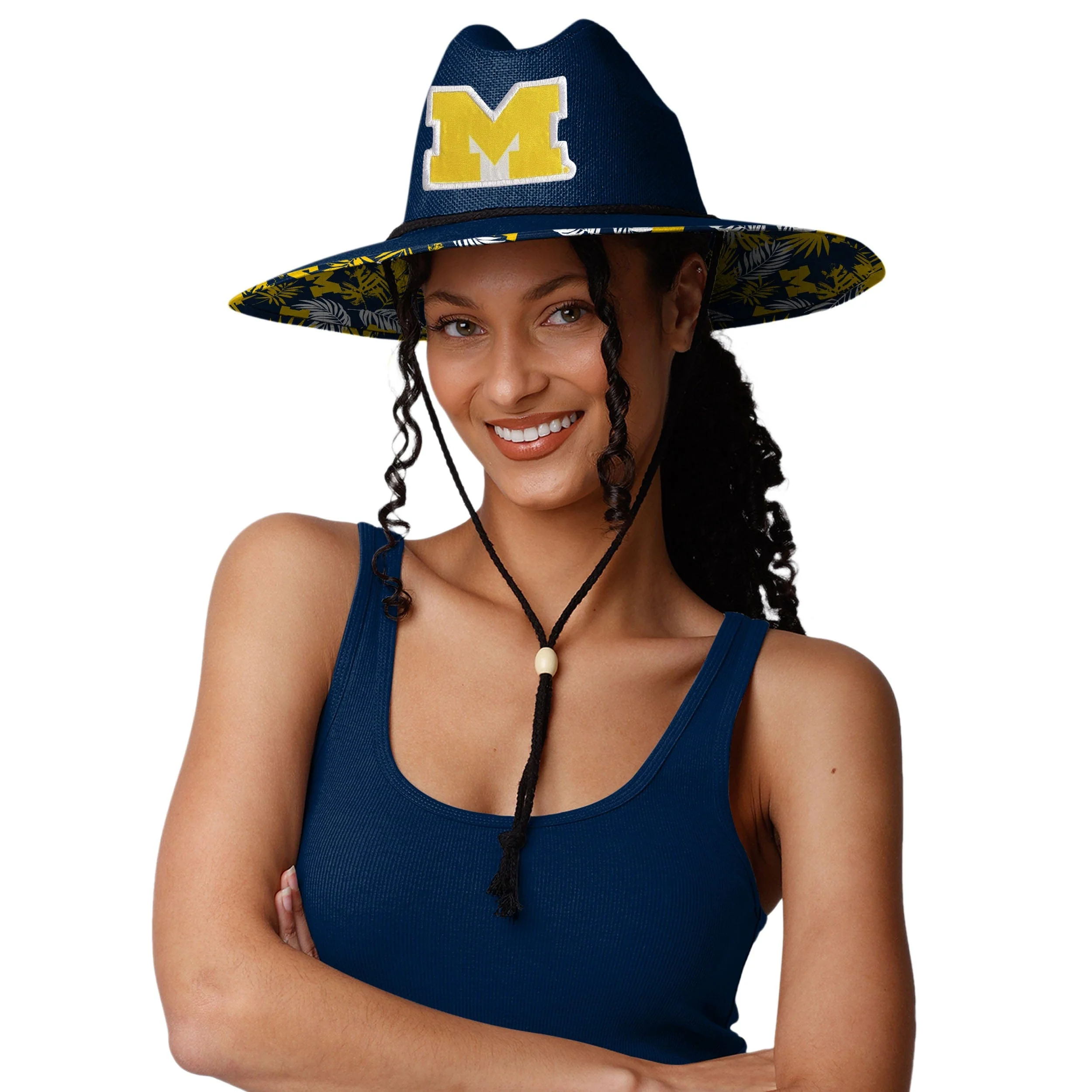 Michigan Wolverines NCAA Team Color Straw Hat - Image 4