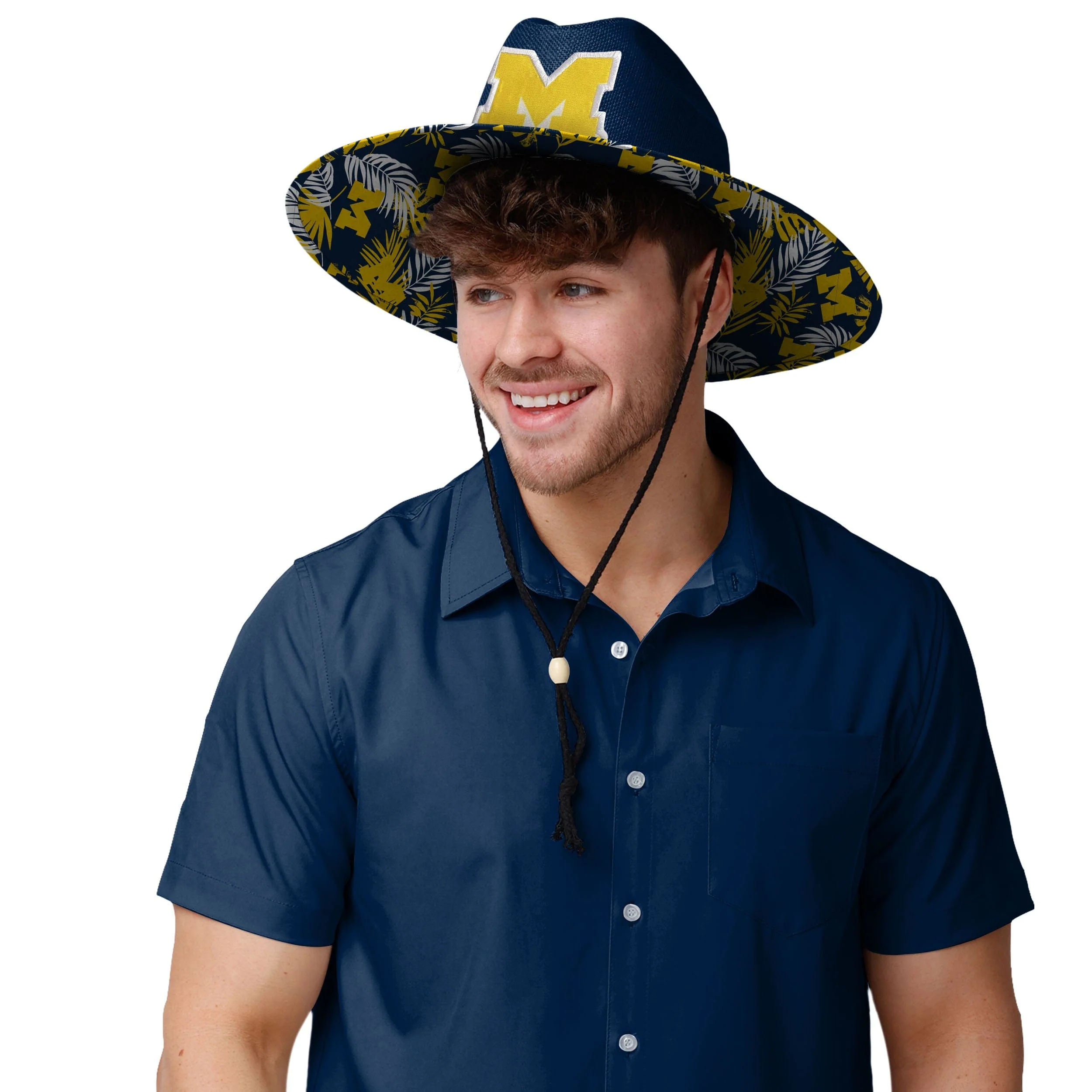 Michigan Wolverines NCAA Team Color Straw Hat - Image 5