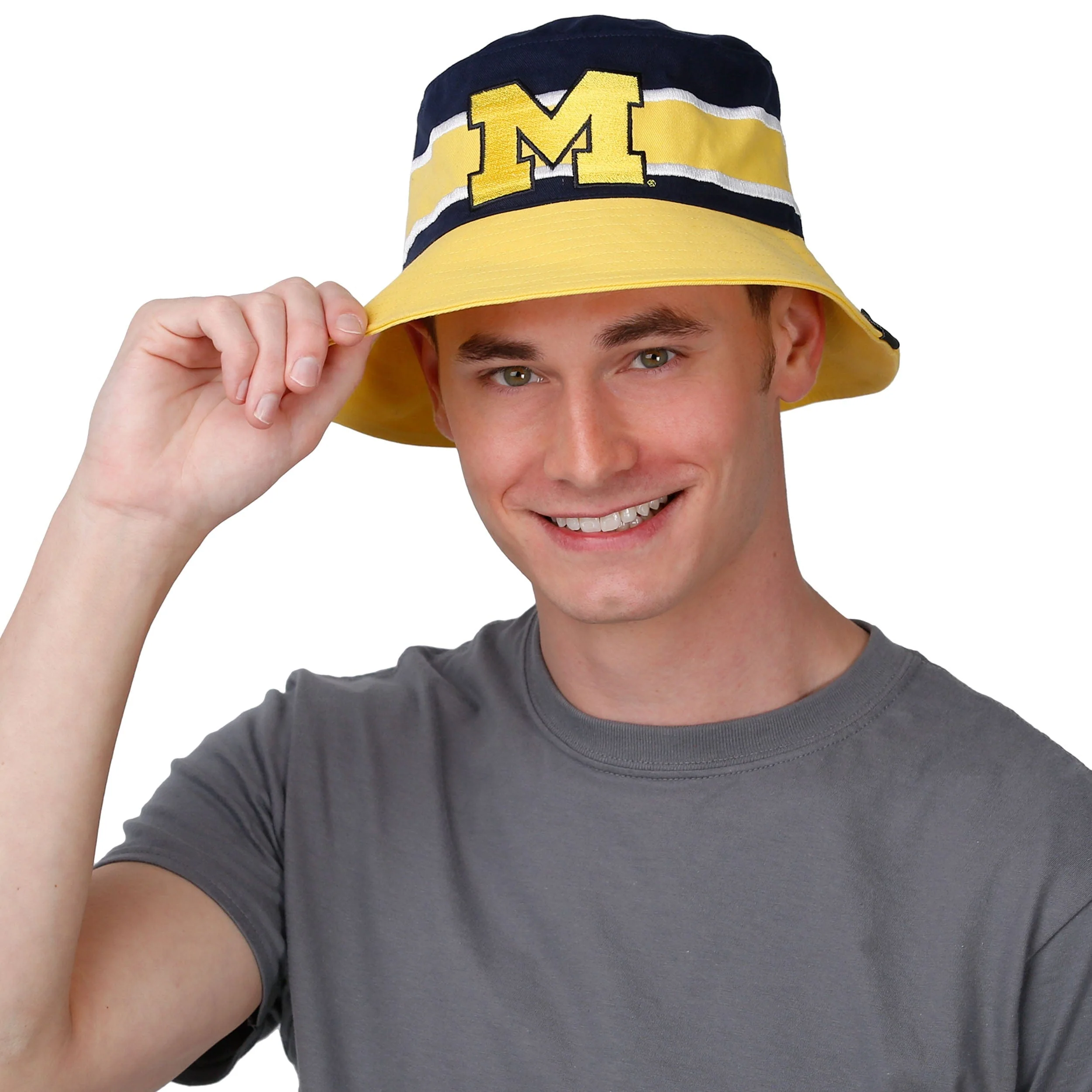 Michigan Wolverines NCAA Team Stripe Bucket Hat - Image 2