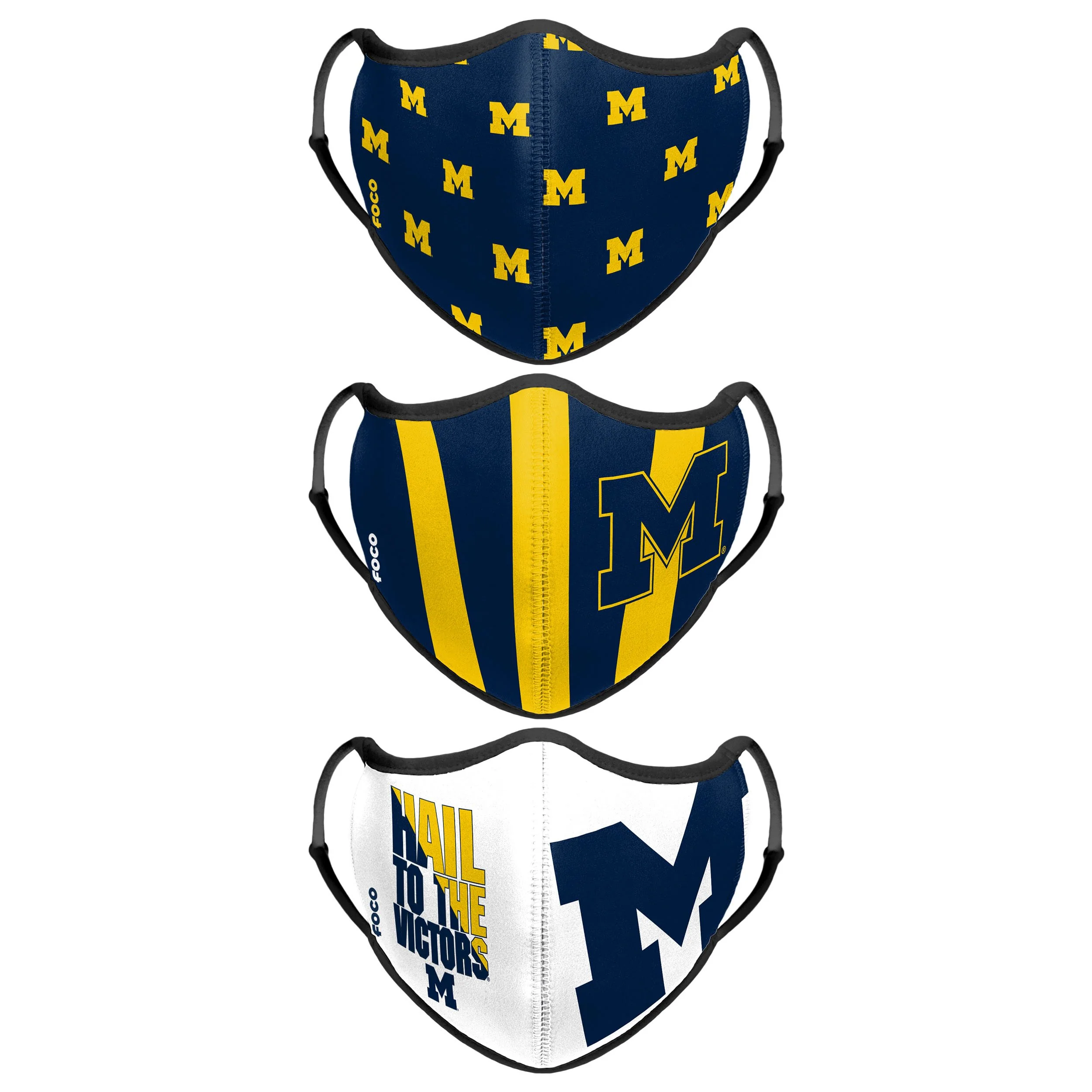 Michigan Wolverines NCAA Thematic Sport 3 Pack Face Cover