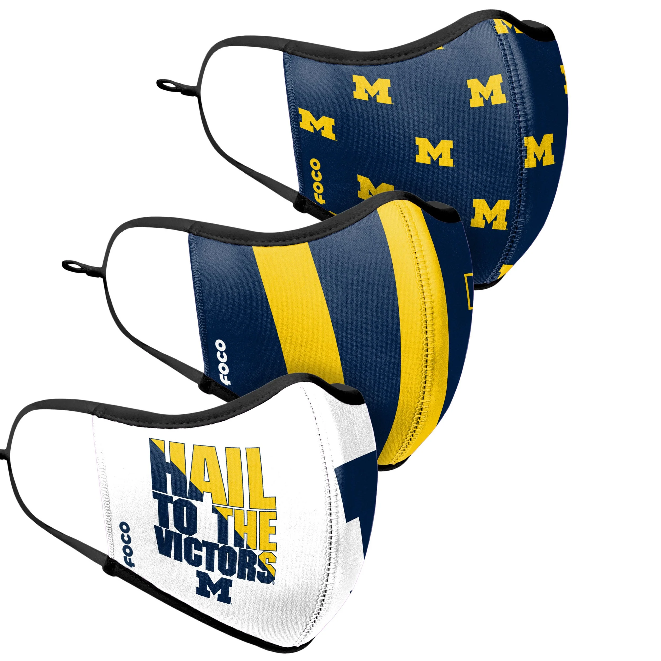 Michigan Wolverines NCAA Thematic Sport 3 Pack Face Cover - Image 3