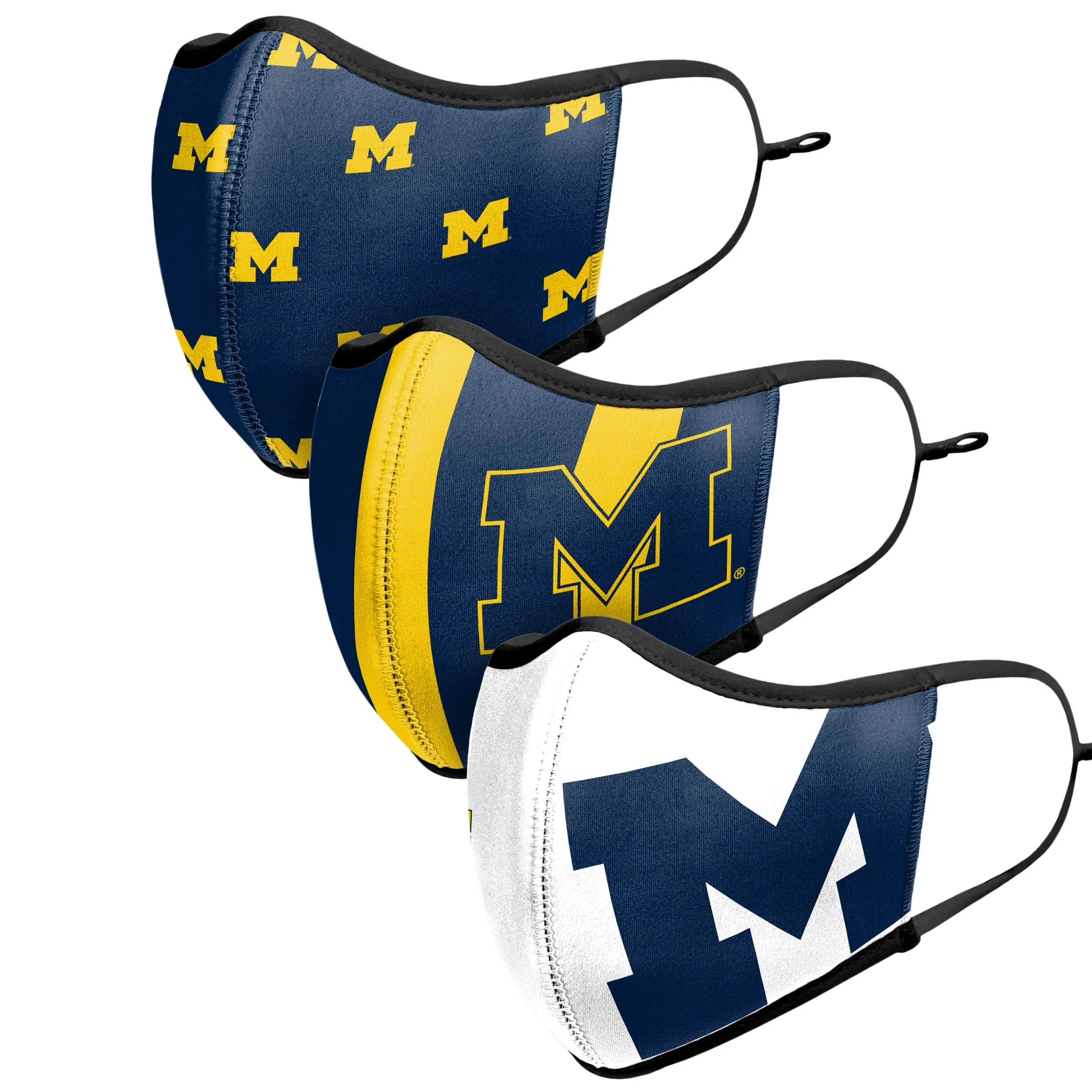 Michigan Wolverines NCAA Thematic Sport 3 Pack Face Cover - Image 4