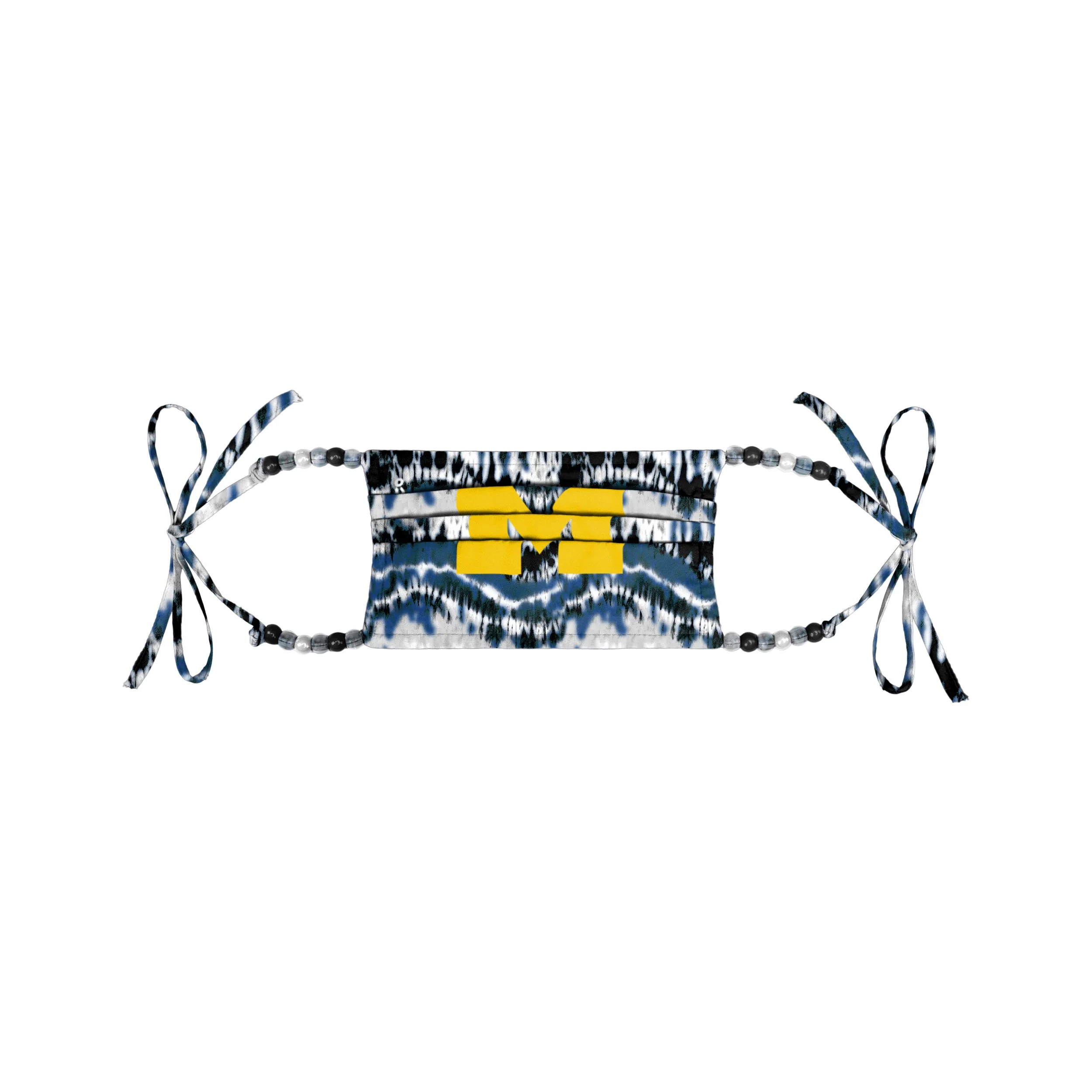 Michigan Wolverines NCAA Tie-Dye Beaded Tie-Back Face Cover - Image 5