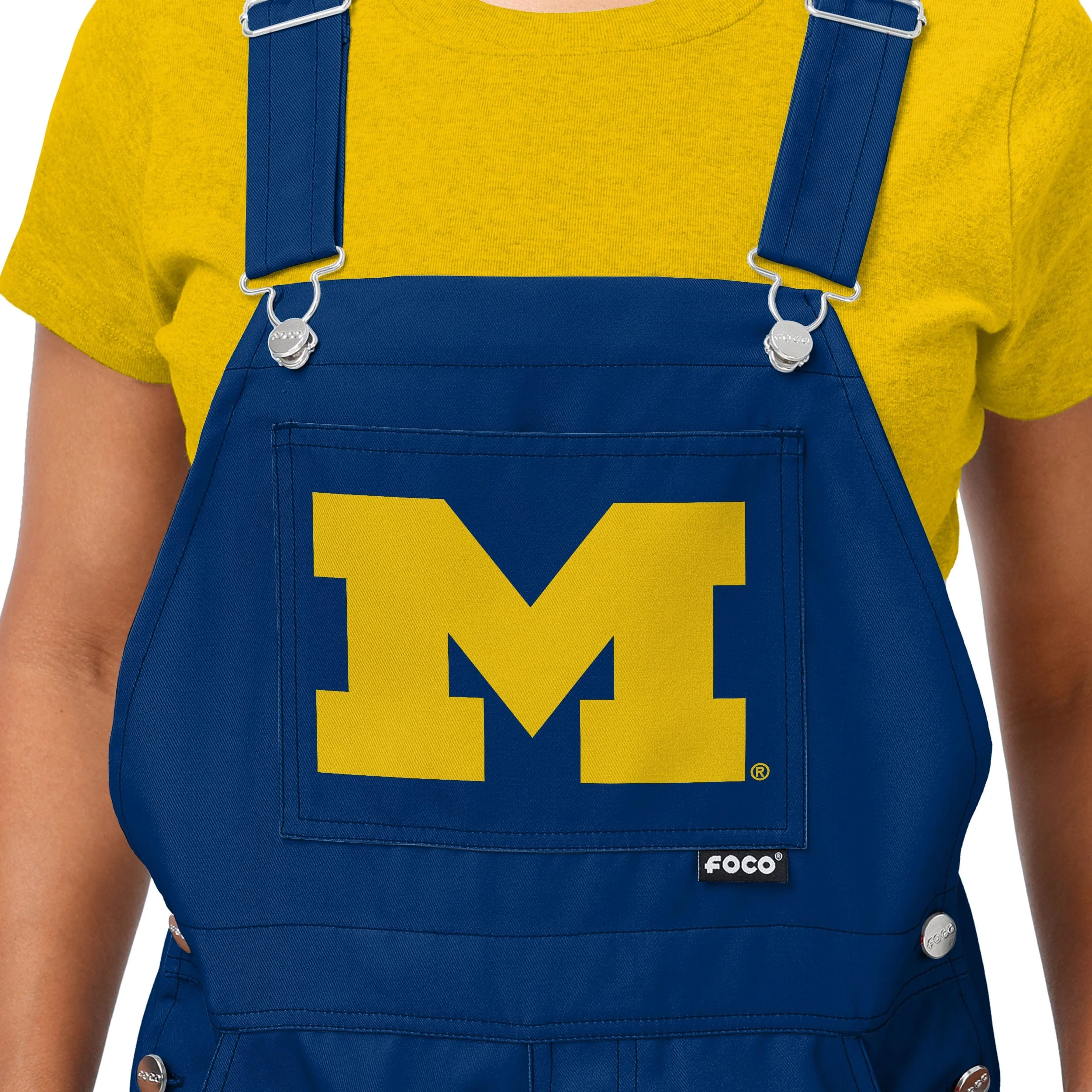 Michigan Wolverines NCAA Womens Big Logo Bib Overalls - Image 4