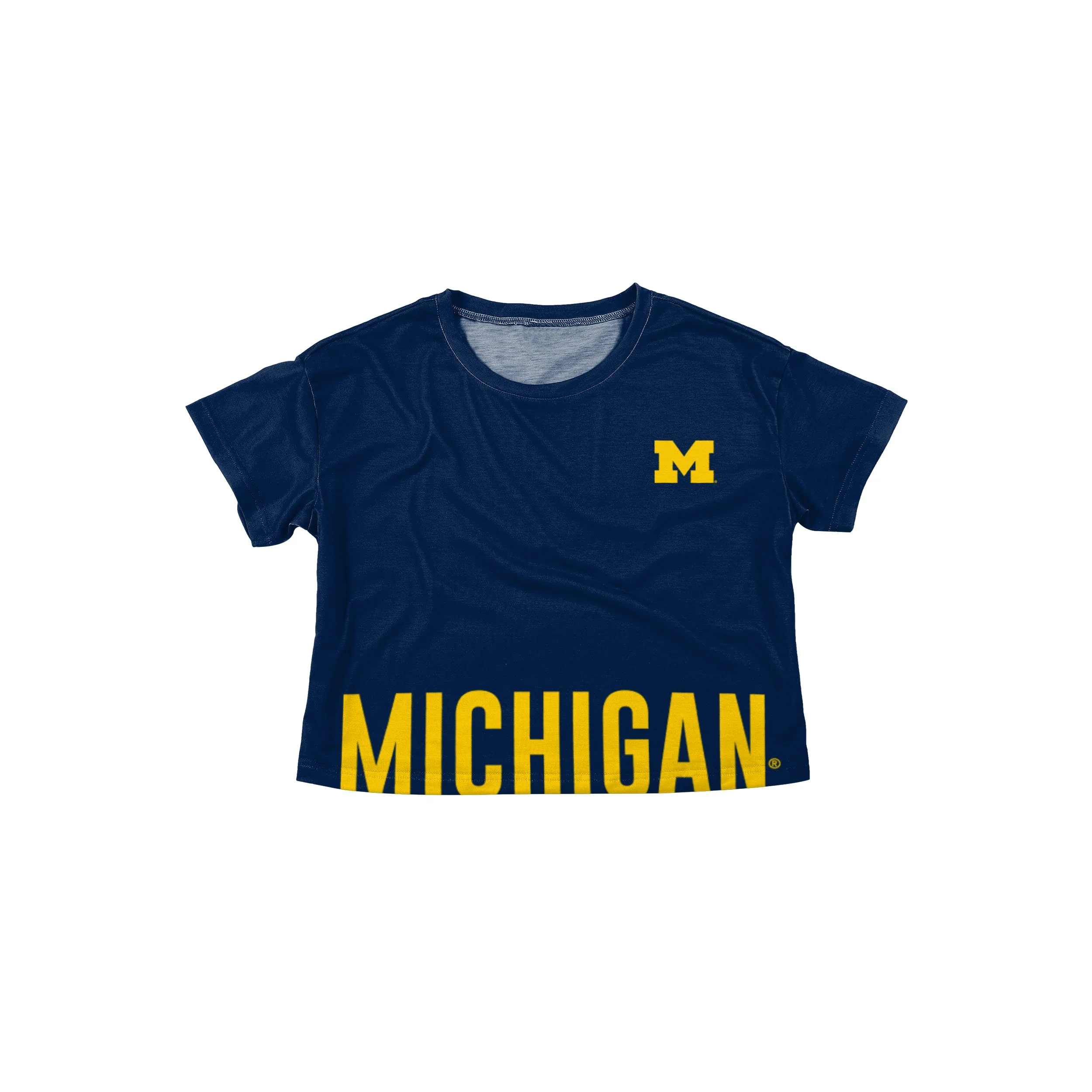 Michigan Wolverines NCAA Womens Bottom Line Crop Top - Image 3