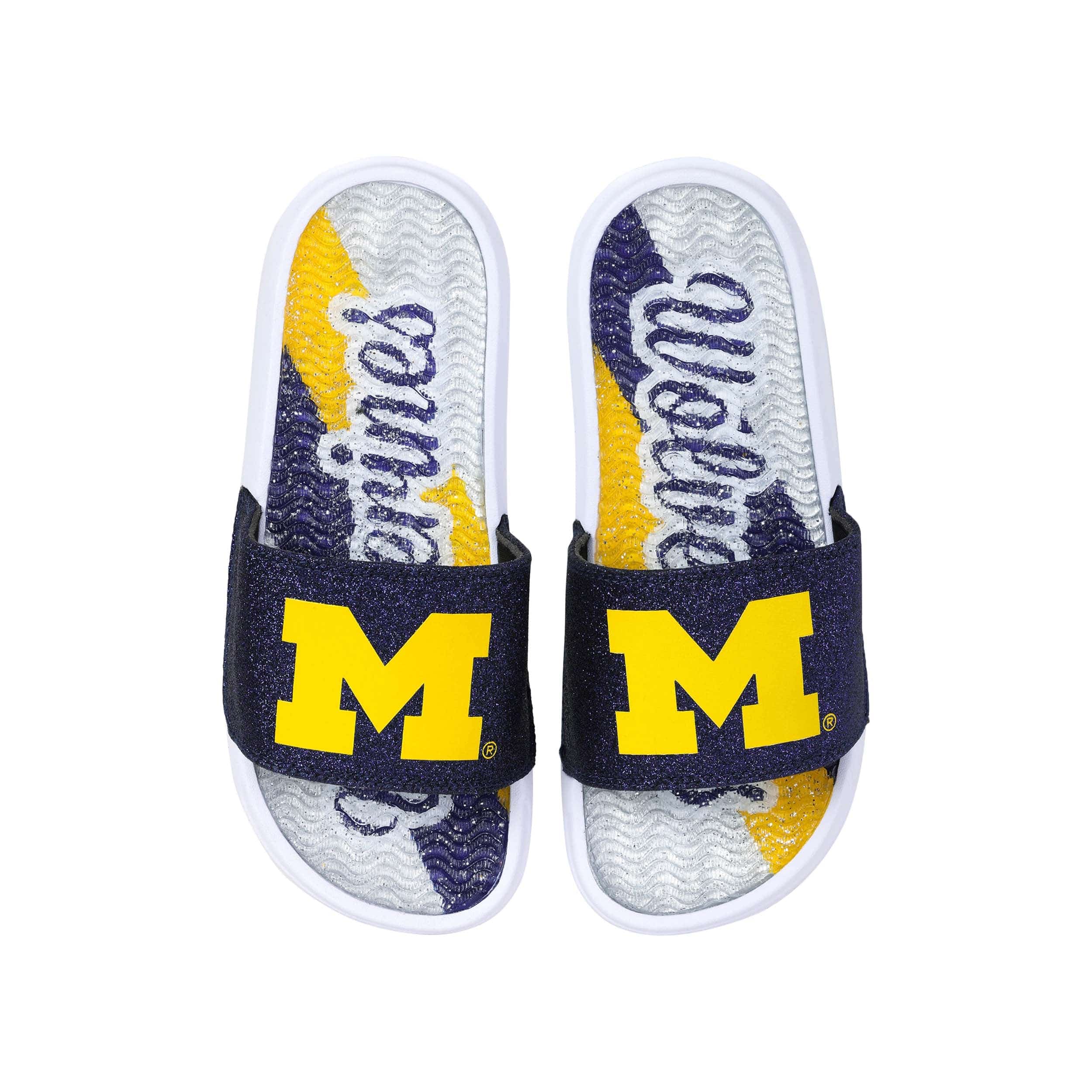Michigan Wolverines NCAA Womens Glitter Gel Slide - Image 3