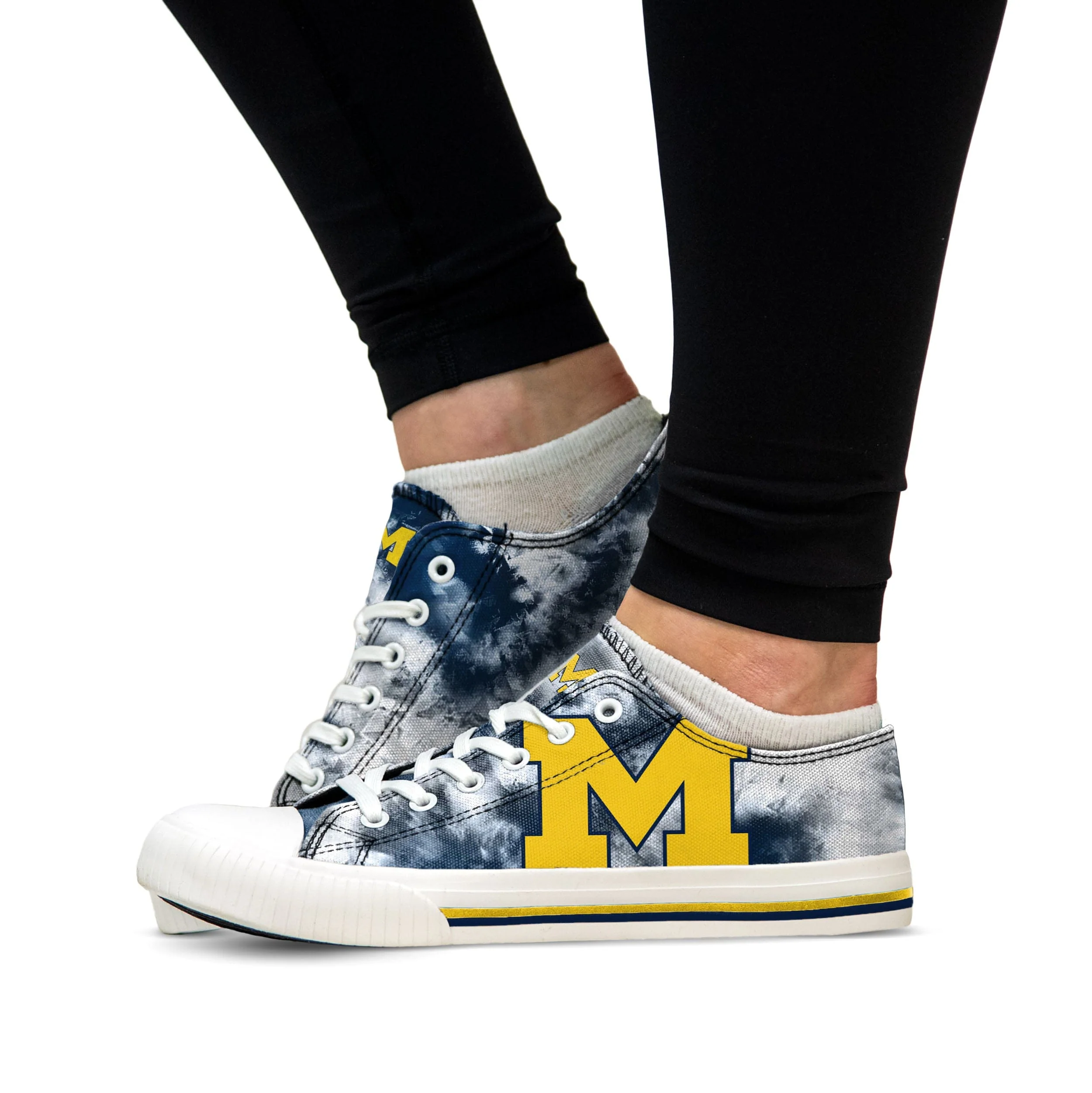 Michigan Wolverines NCAA Womens Low Top Tie-Dye Canvas Shoe - Image 4