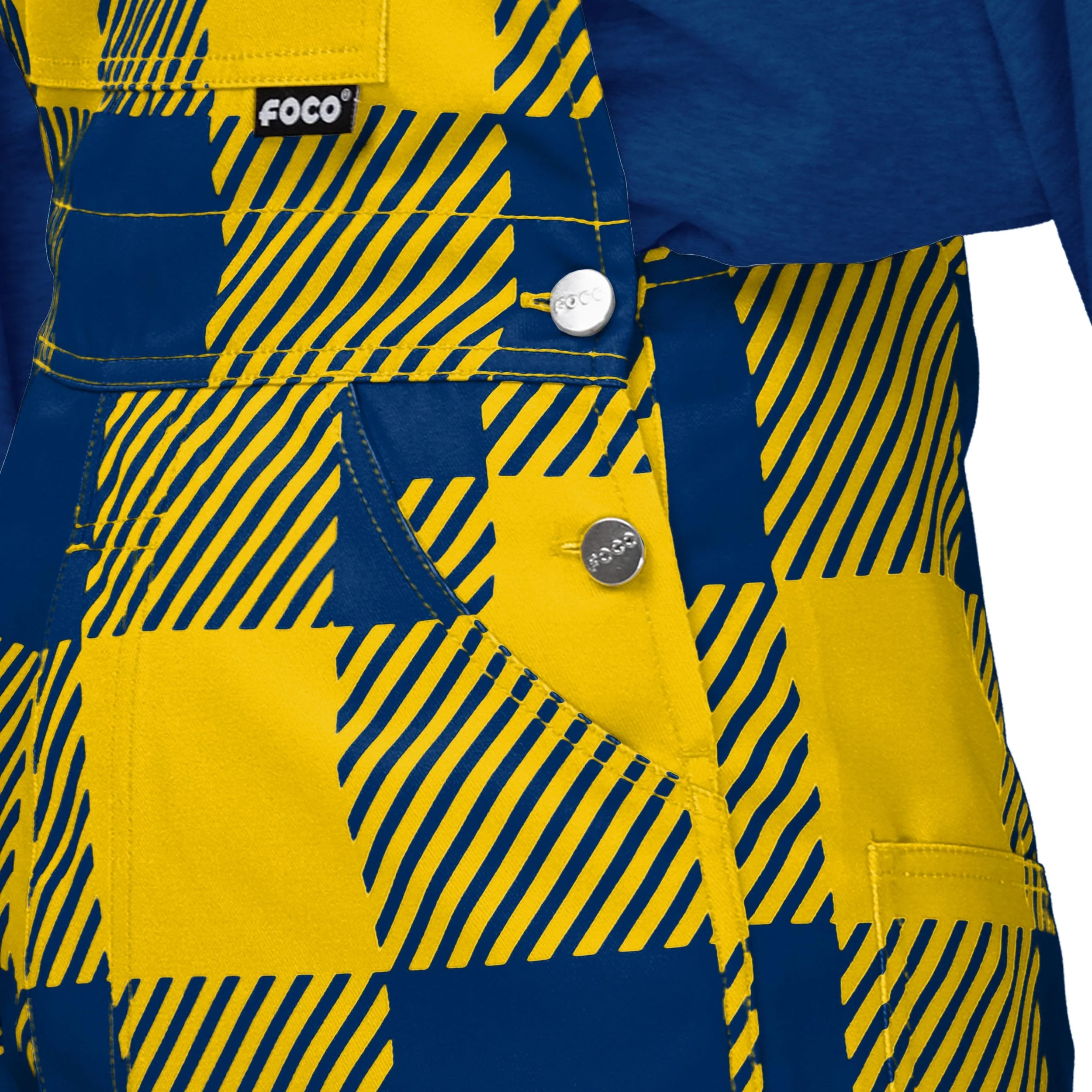 Michigan Wolverines NCAA Womens Plaid Bib Overalls - Image 5