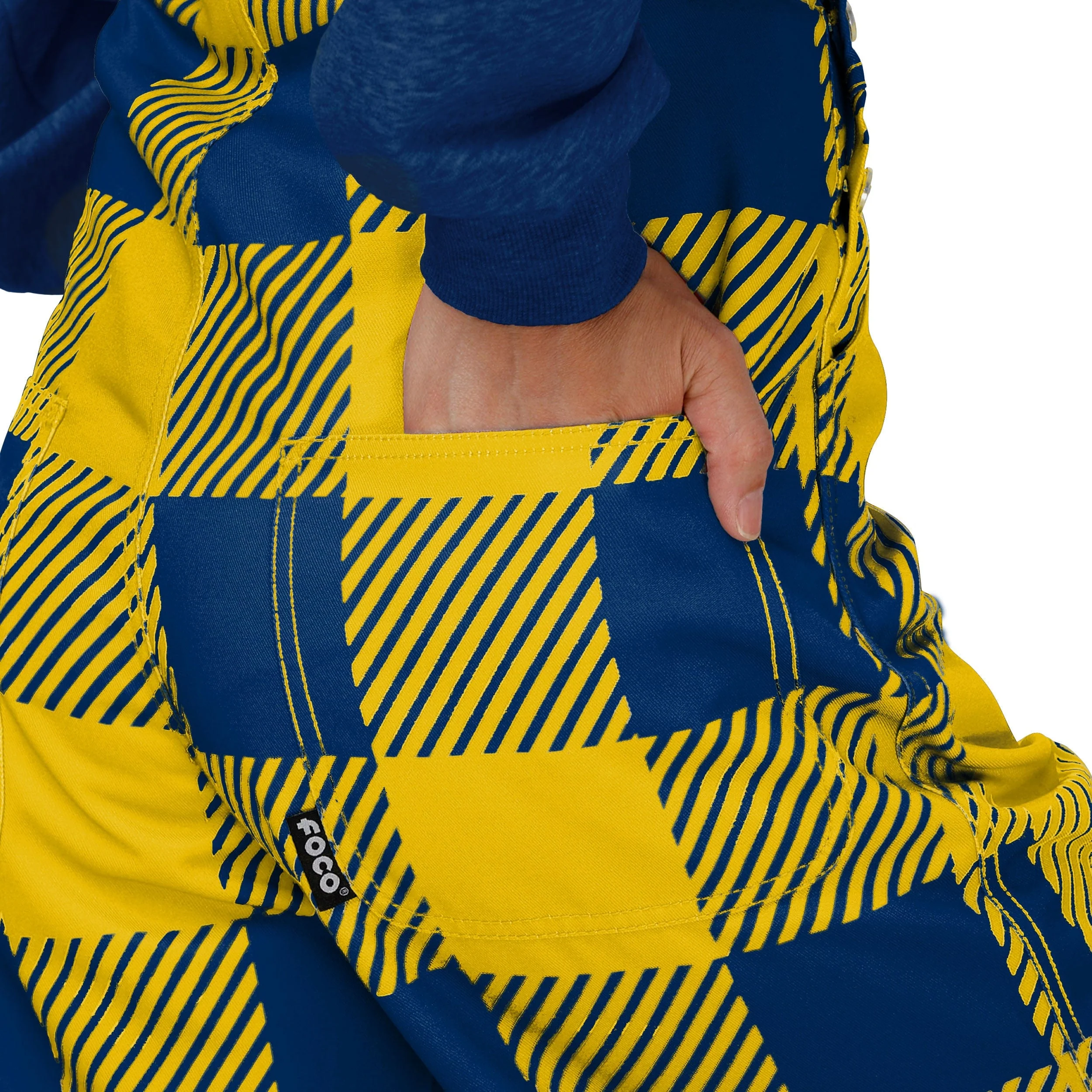 Michigan Wolverines NCAA Womens Plaid Bib Overalls - Image 6