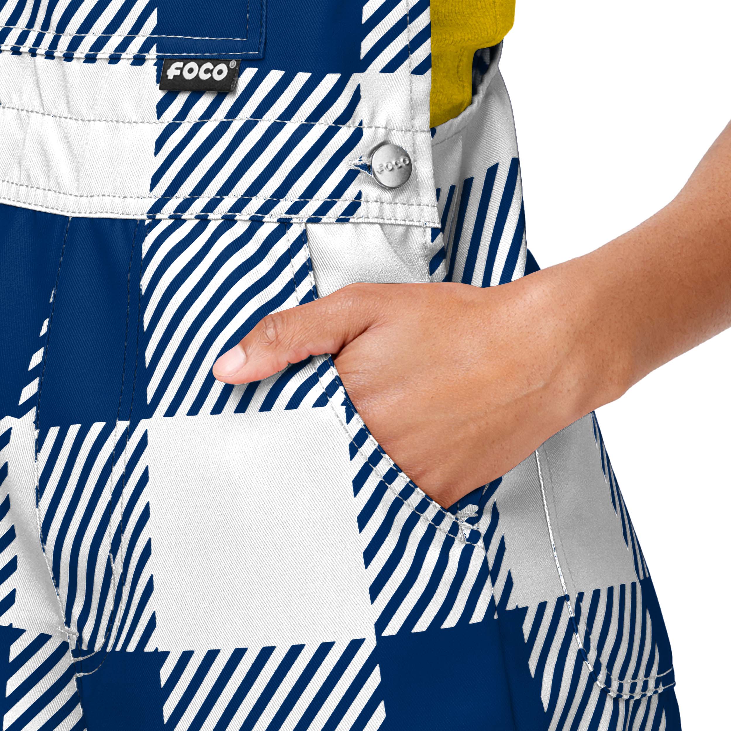 Michigan Wolverines NCAA Womens Plaid Bib Shortalls - Image 5