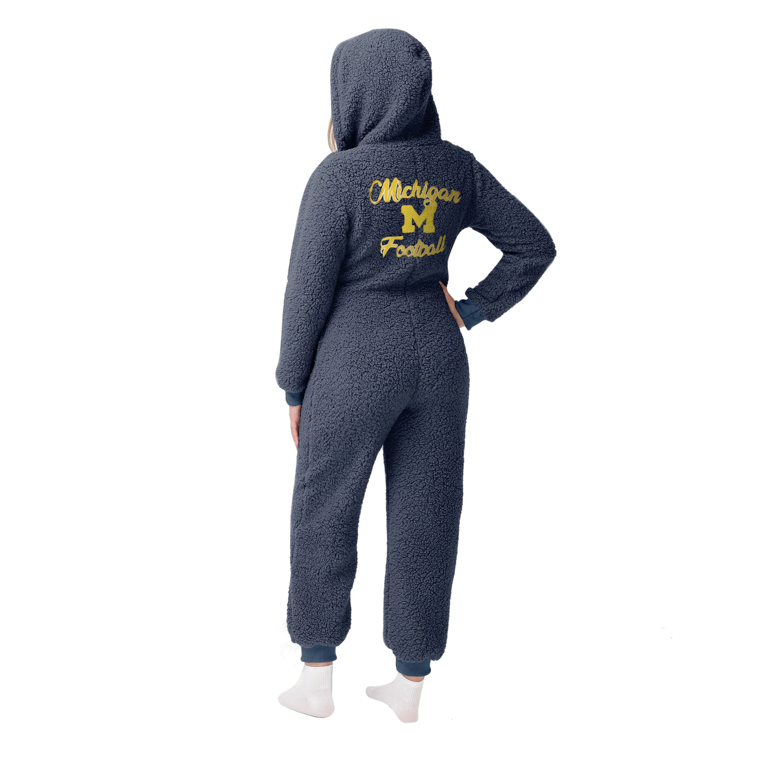 Michigan Wolverines NCAA Womens Sherpa One Piece Pajamas - Image 2
