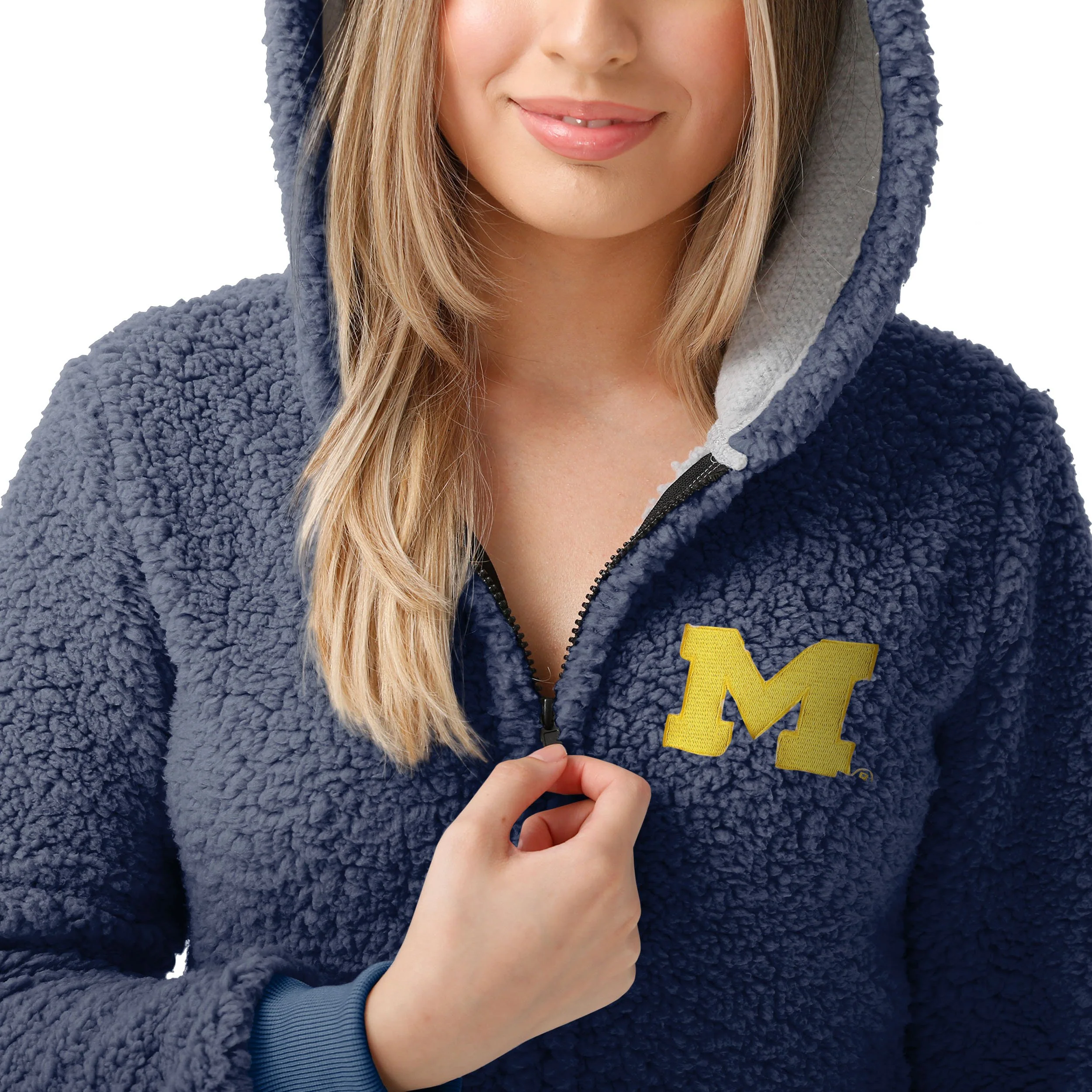 Michigan Wolverines NCAA Womens Sherpa One Piece Pajamas - Image 3
