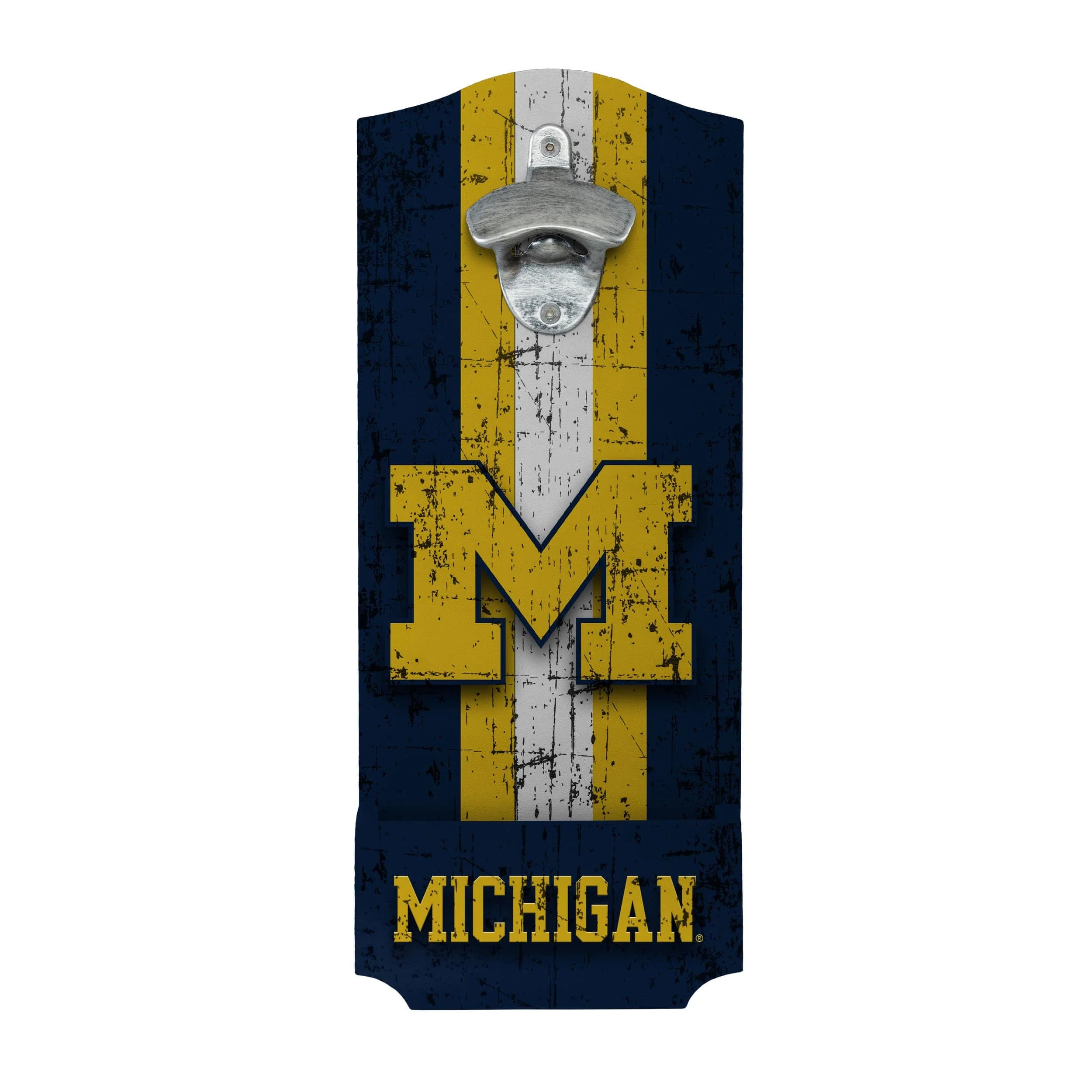 Michigan Wolverines NCAA Wooden Bottle Cap Opener Sign - Image 2