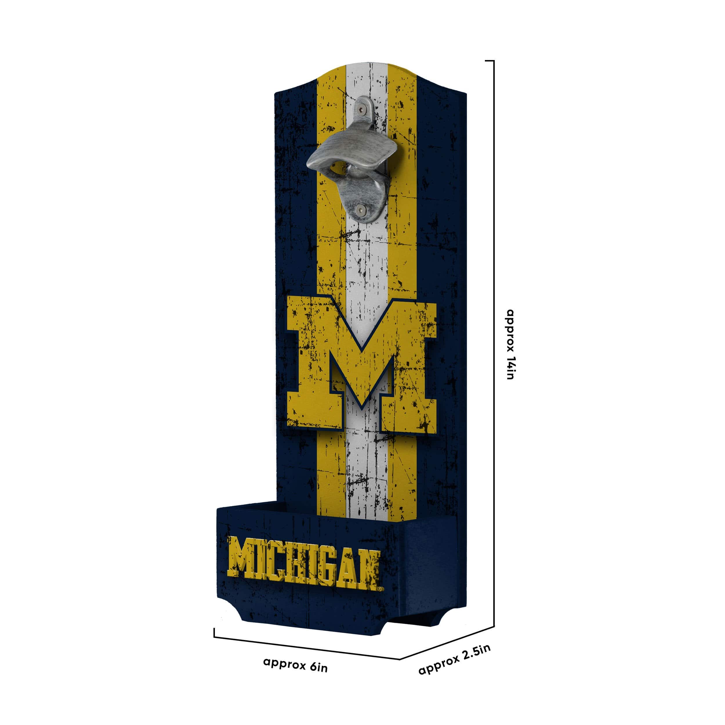 Michigan Wolverines NCAA Wooden Bottle Cap Opener Sign - Image 5