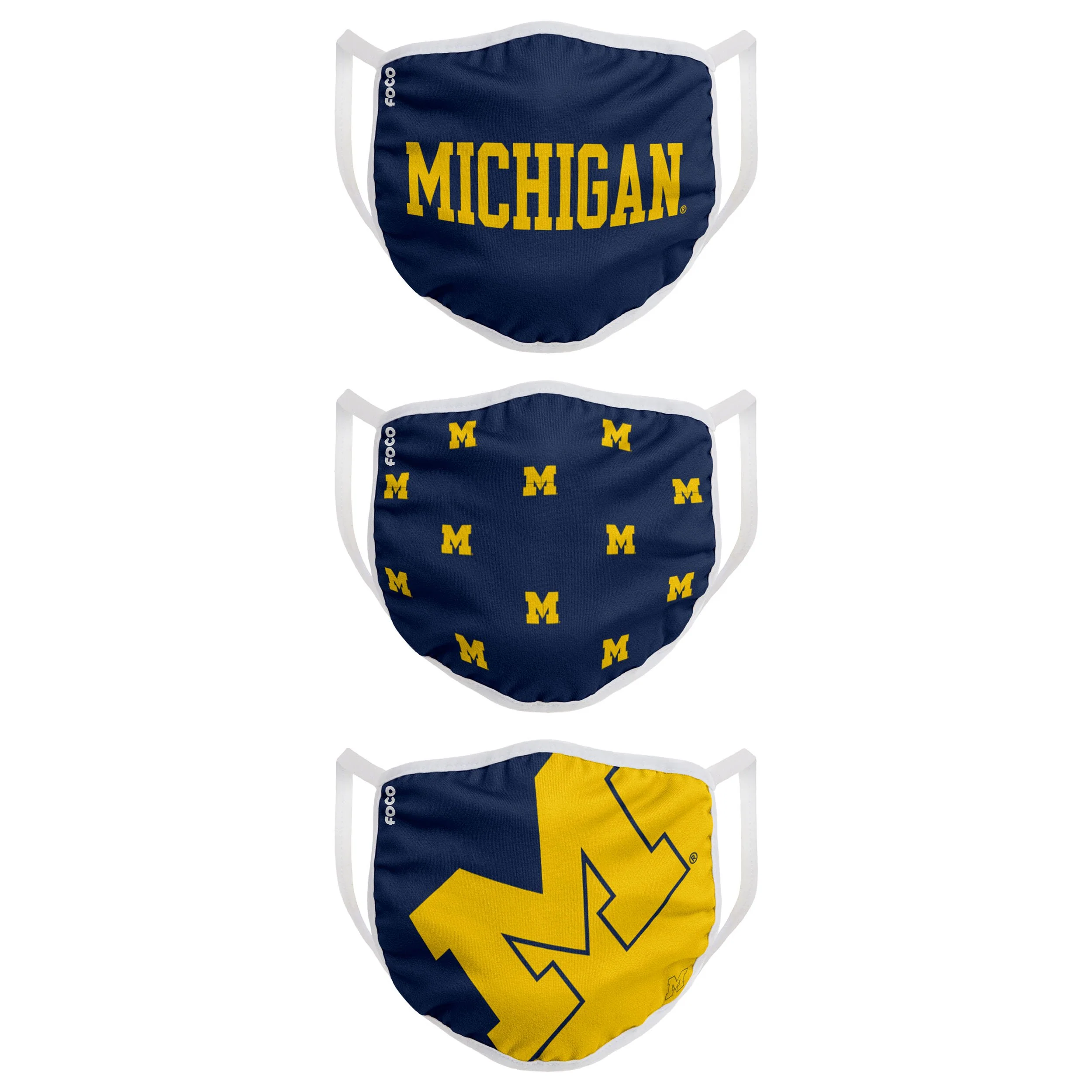 Michigan Wolverines Team NCAA 3 Pack Face Cover - Image 2